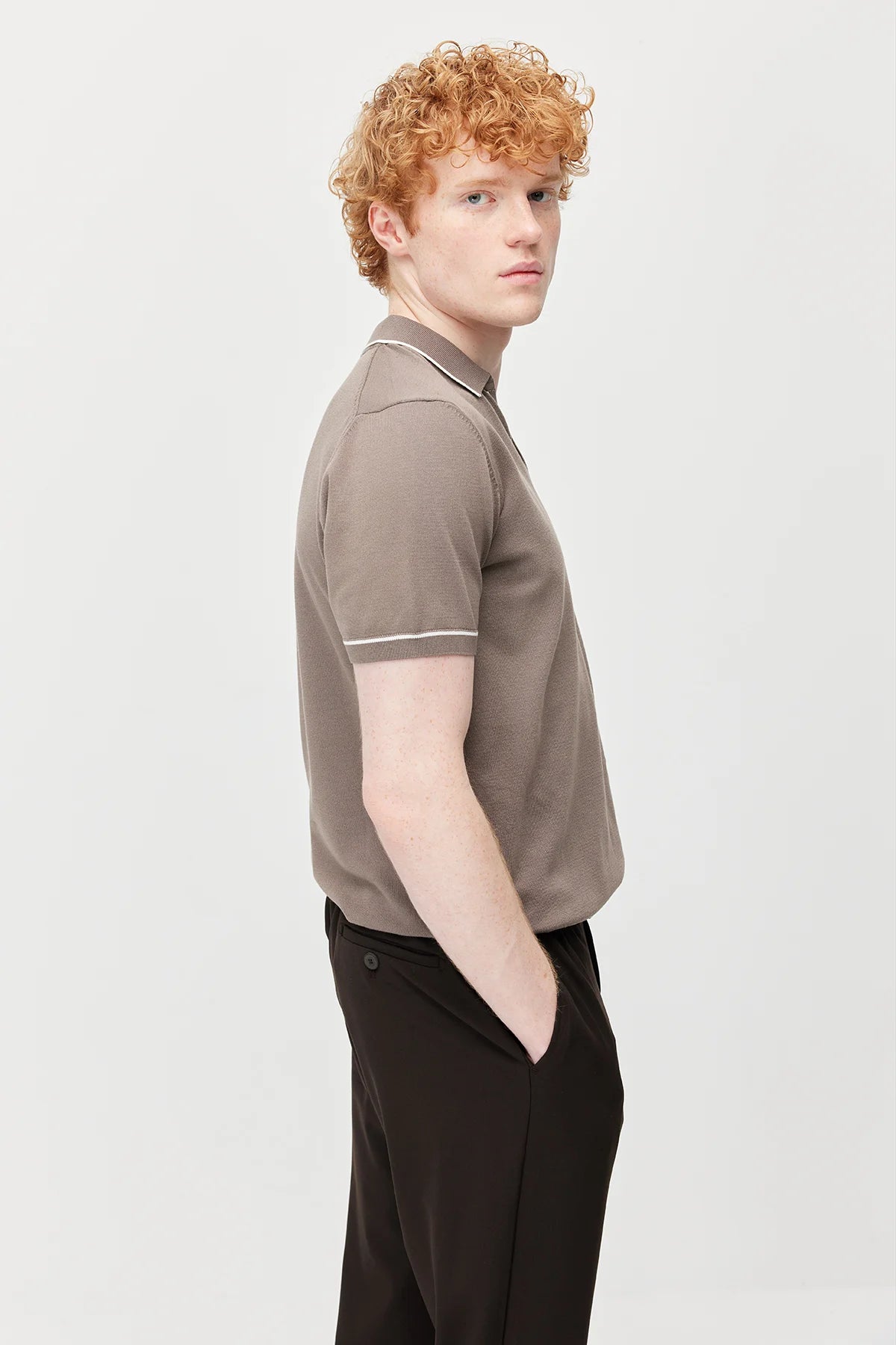 Men's Striped Detail Knitted T-shirt