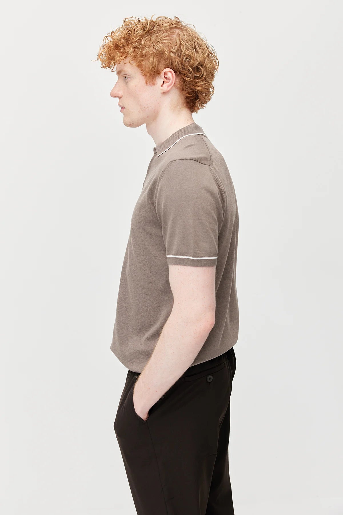 Men's Striped Detail Knitted T-shirt