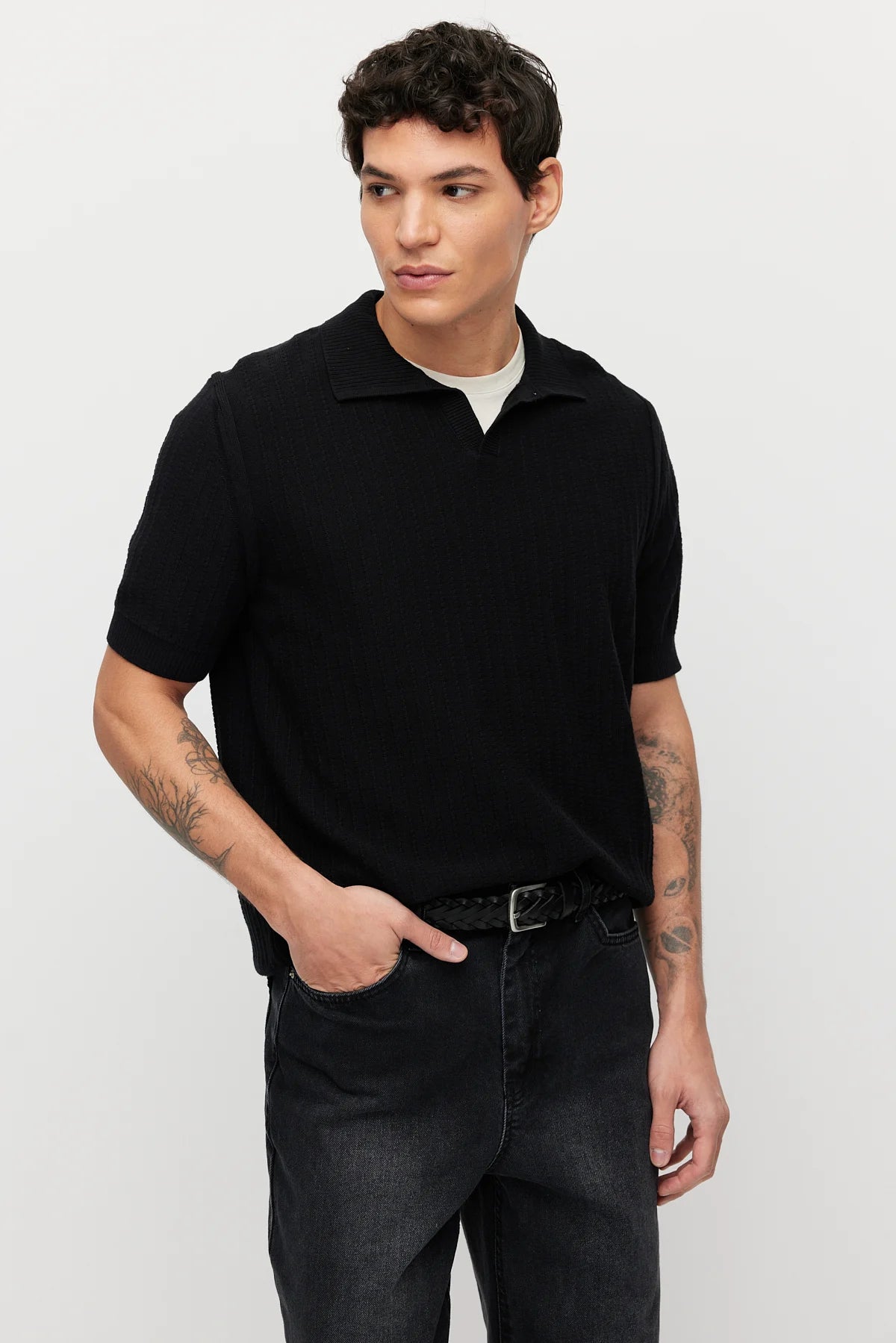 Men's Collar Knit T-shirt