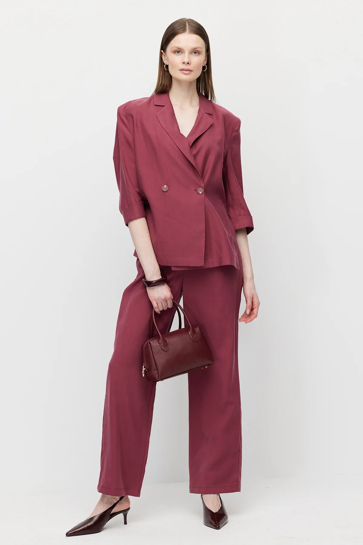 Women's Linen-Look Straight-Fit Trousers