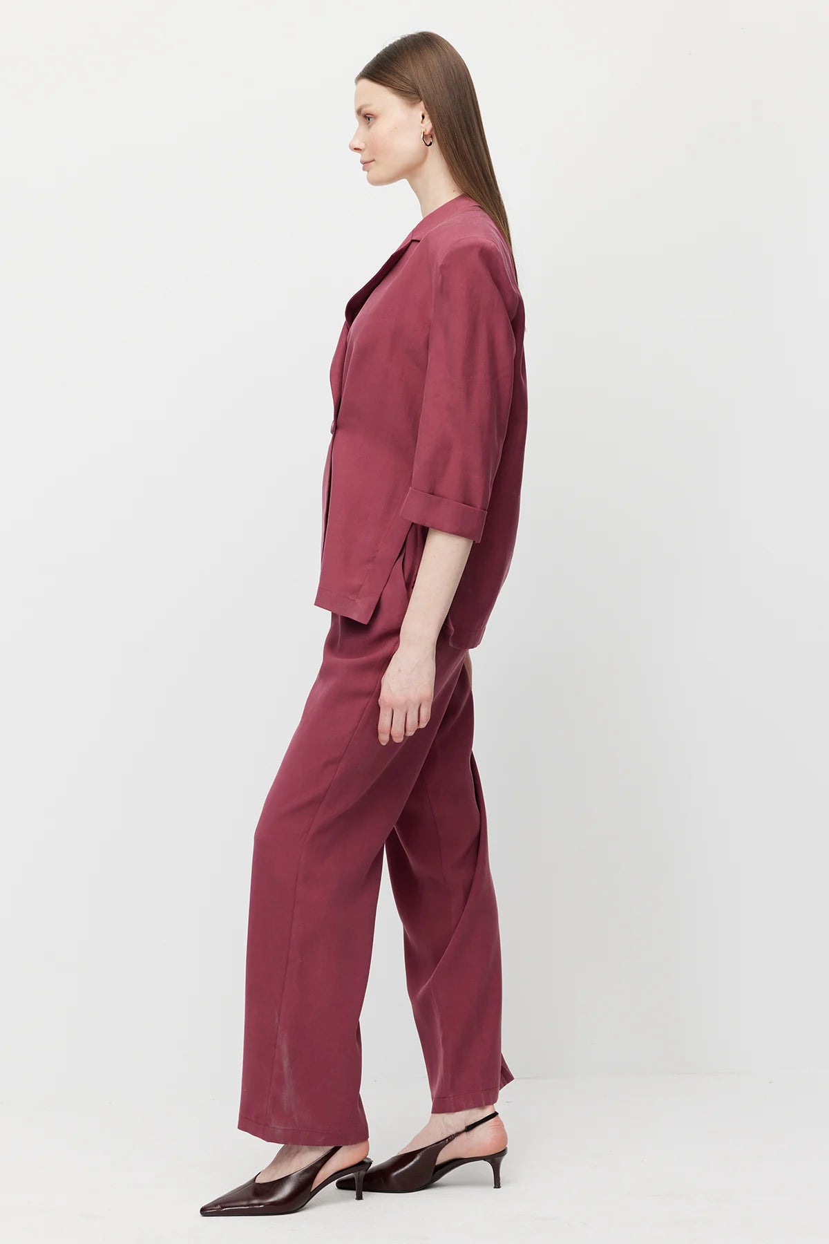 Women's Linen-Look Straight-Fit Trousers