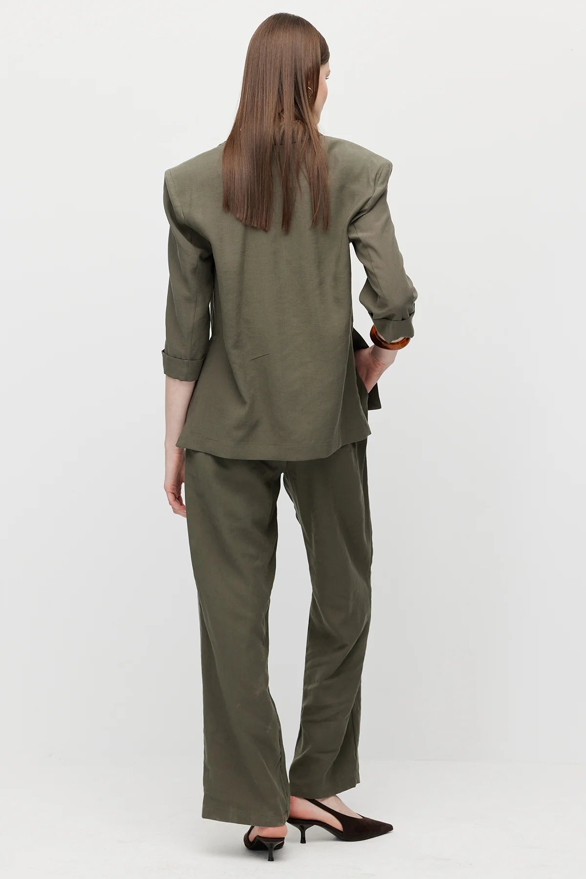 Women's Linen-Look Straight-Fit Trousers