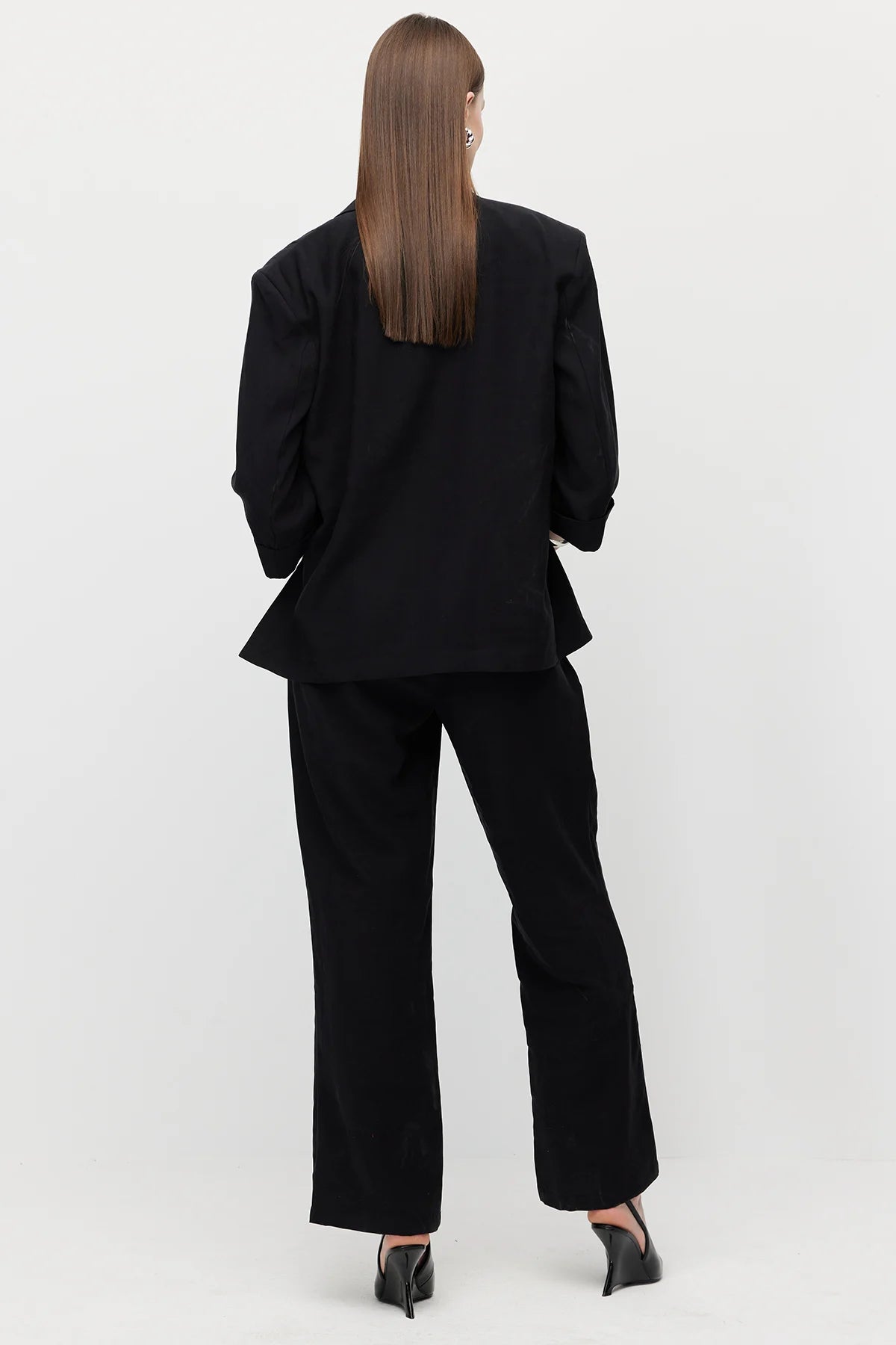 Women's Linen-Look Straight-Fit Trousers