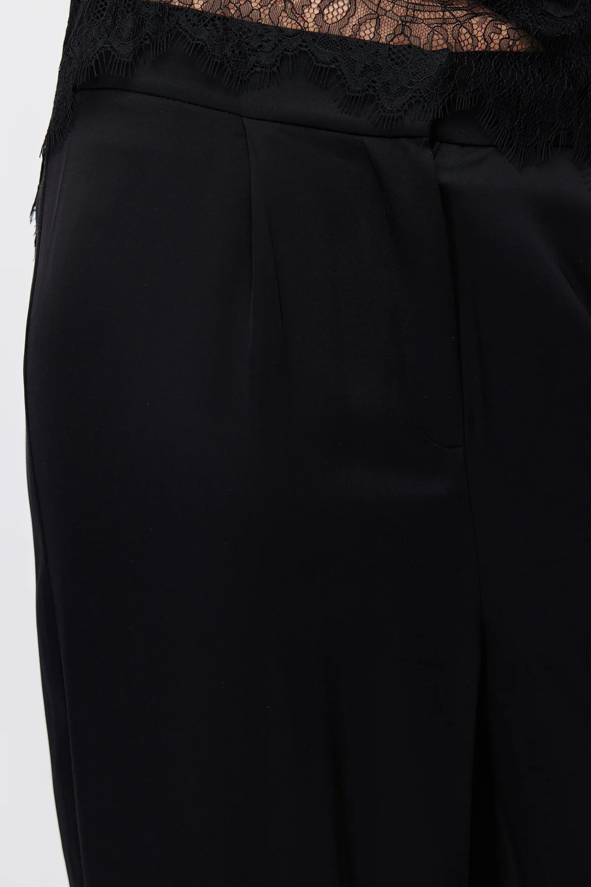 Women's Wide Leg Satin Textured Trousers