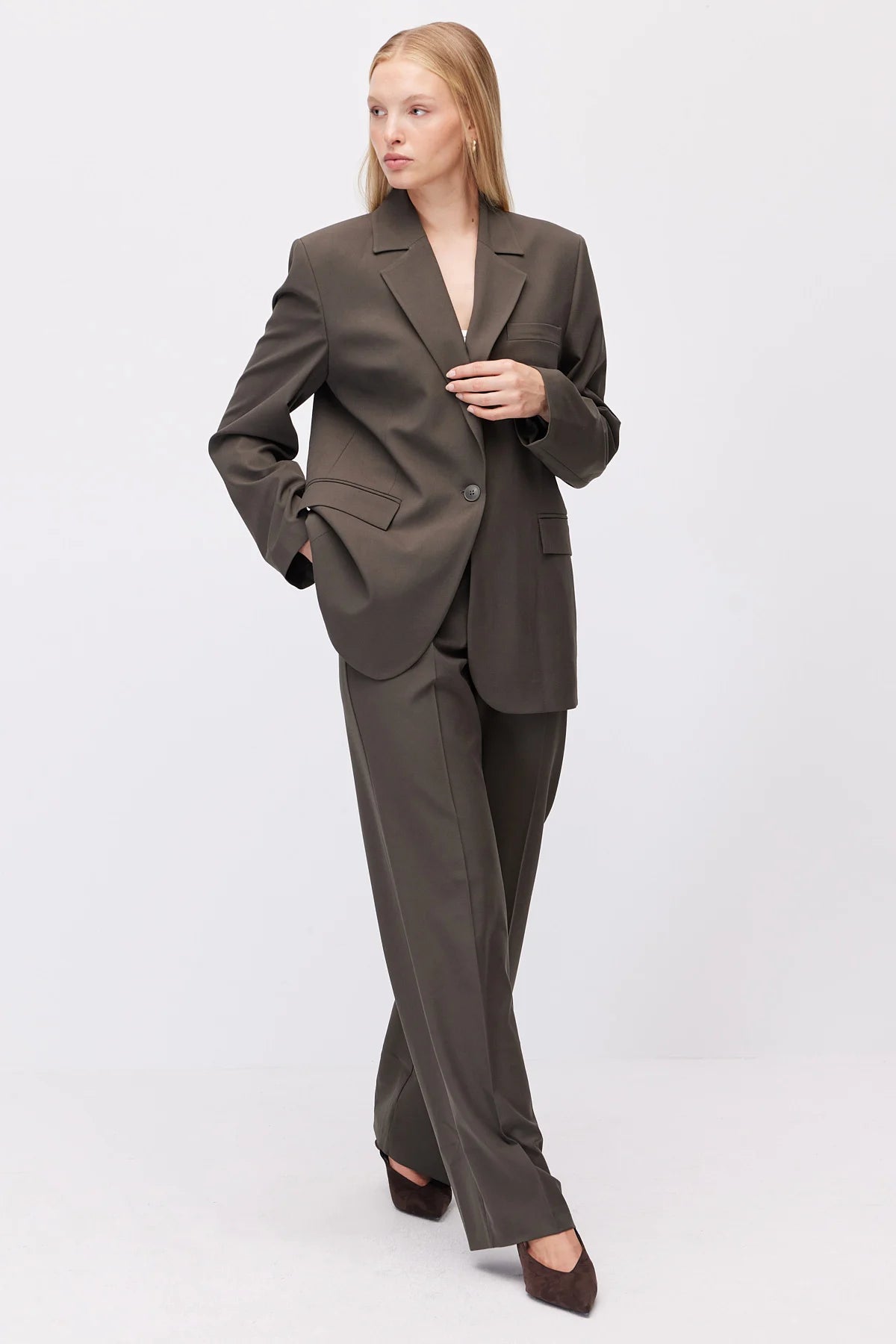 Women's Wide Leg Fabric Trousers