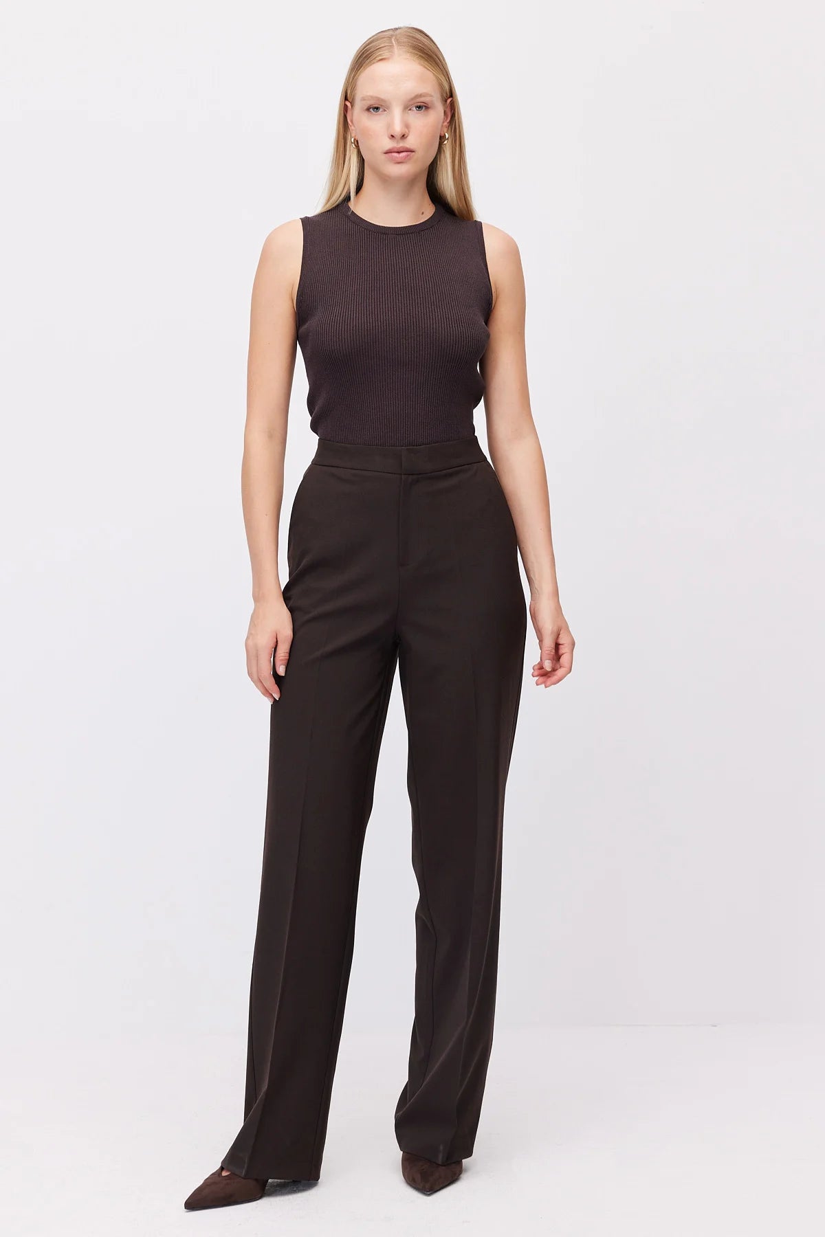 Women's Wide Leg Fabric Trousers