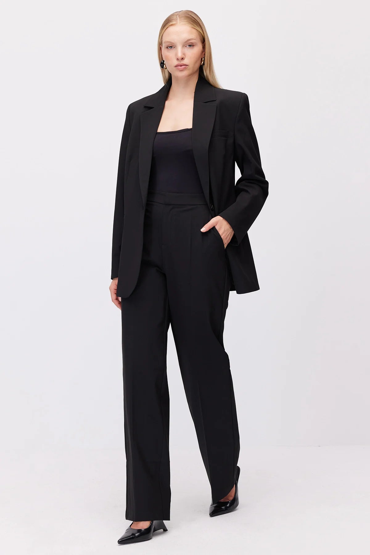 Women's Wide Leg Fabric Trousers