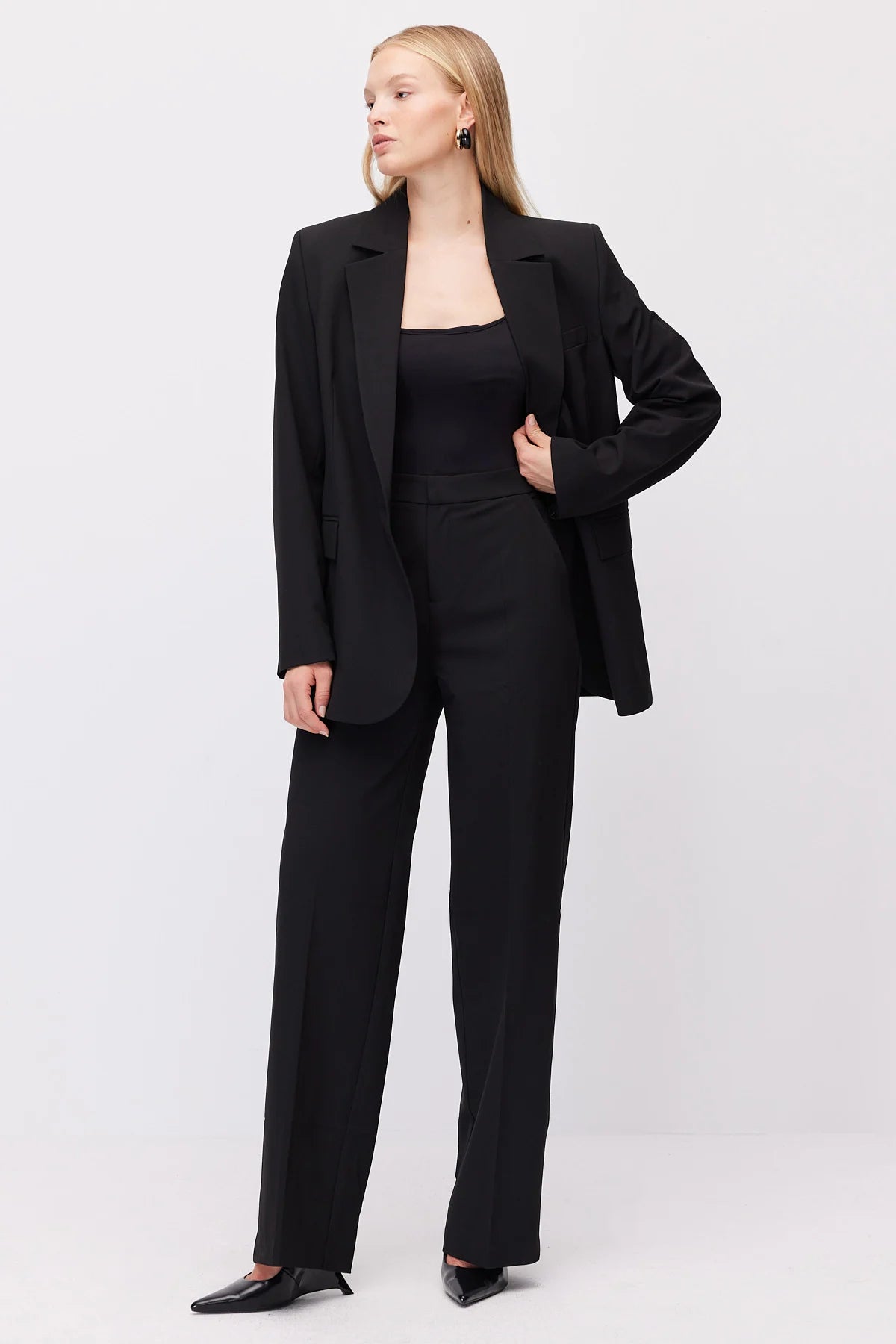 Women's Wide Leg Fabric Trousers