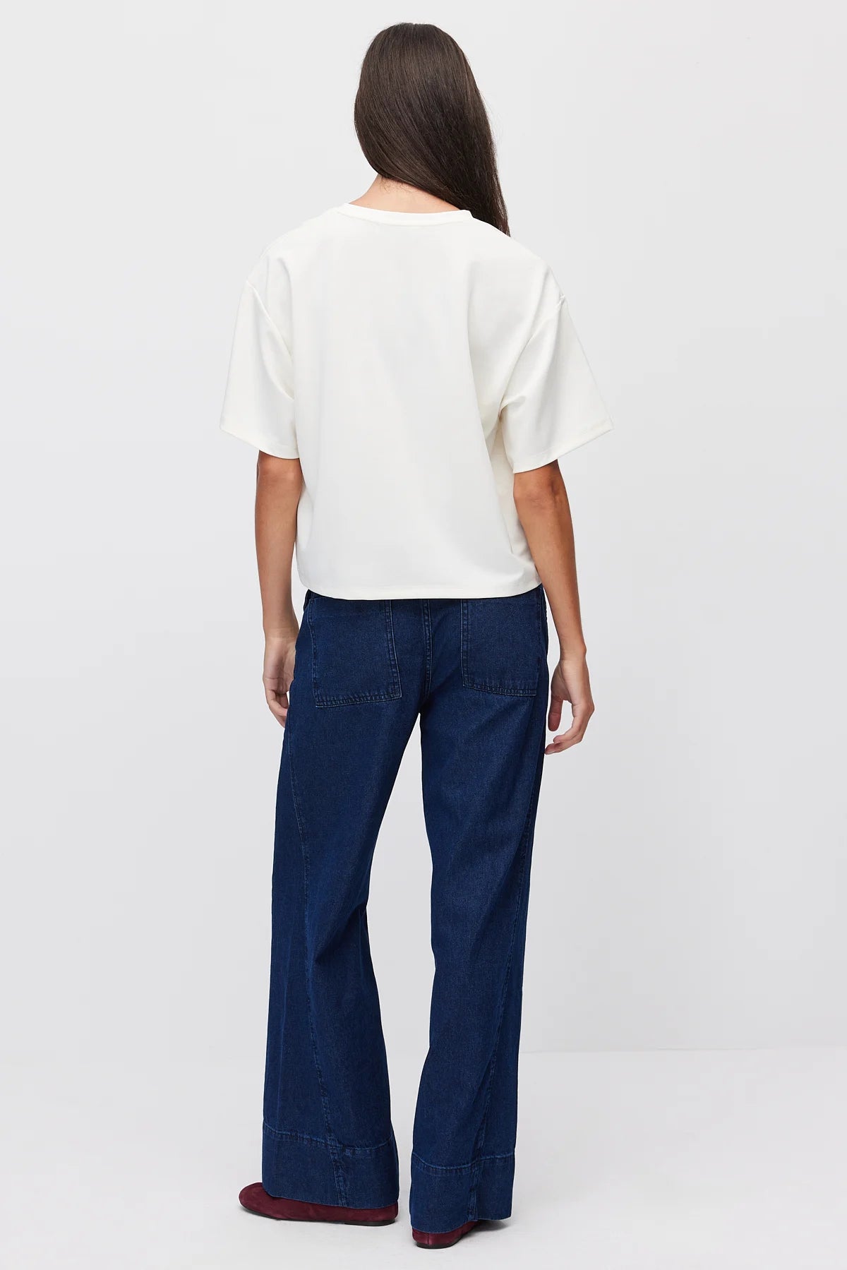 Women's Wide Double Hem Detail Jeans