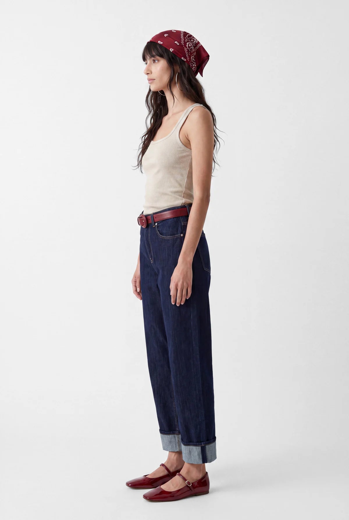 Women's High-Waisted Double-Cruffle Jeans