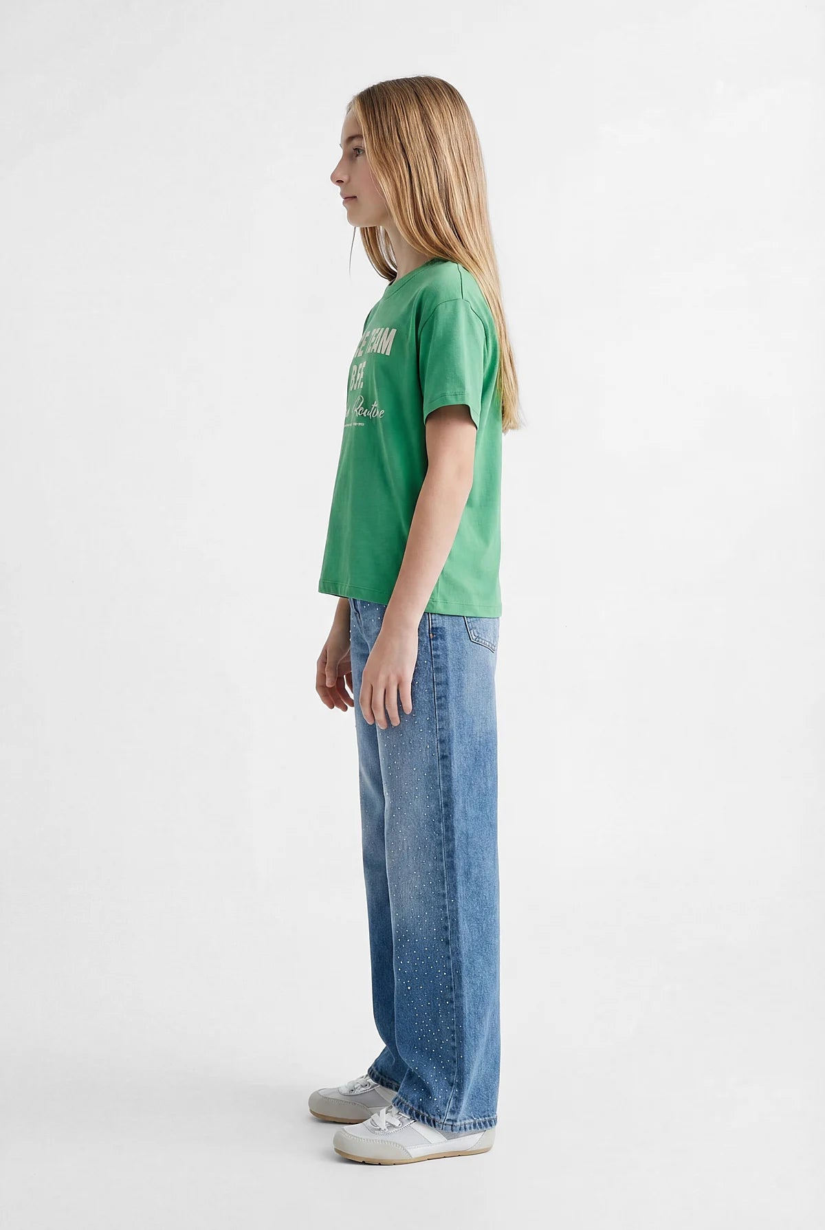 Girls' Rhinestone Embellished Denim Pants