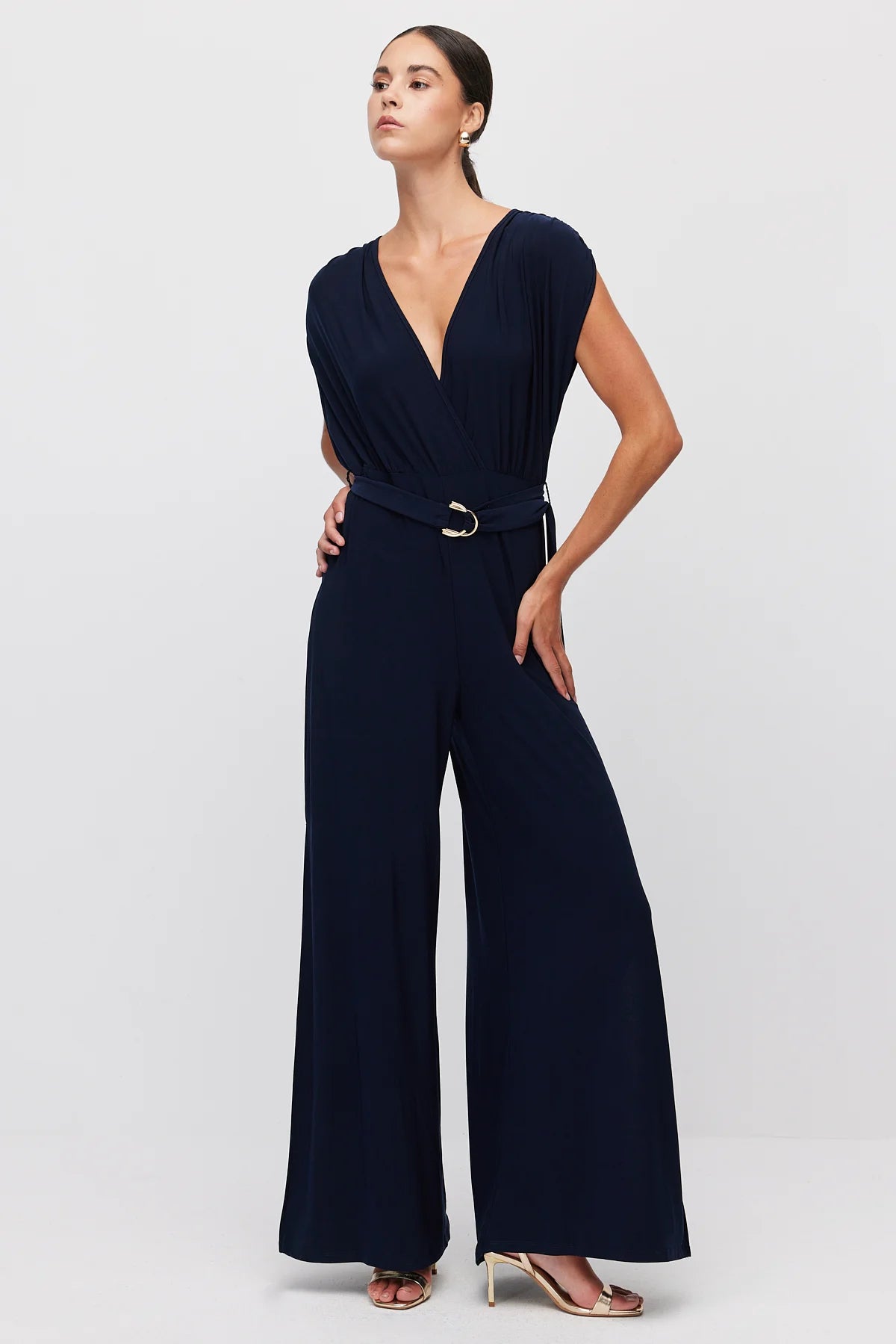 Women's Wide Leg Jumpsuit with Slit