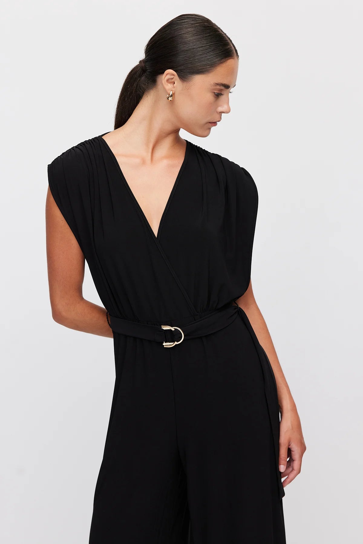 Women's Wide Leg Jumpsuit with Slit
