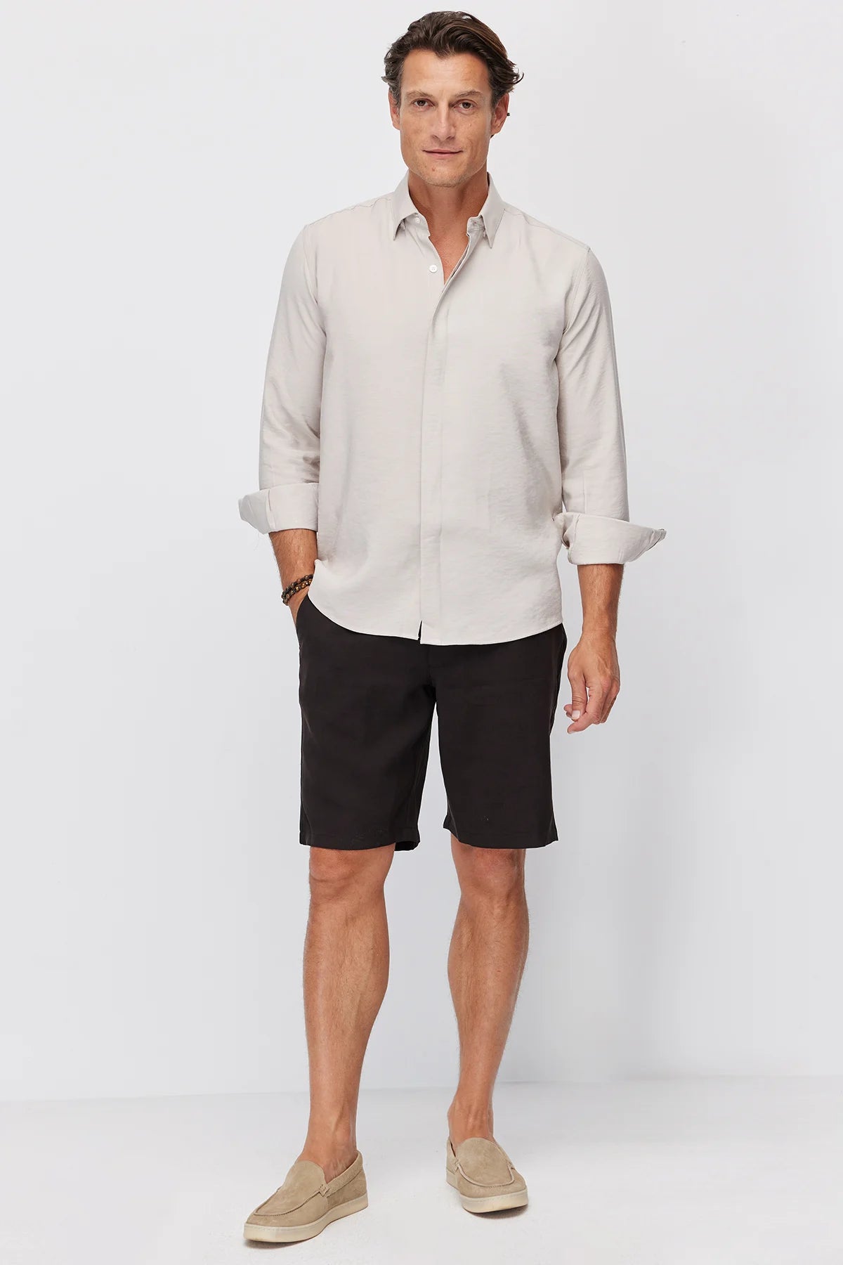 Men's Jogger Shorts with Semi-Elastic Waistband