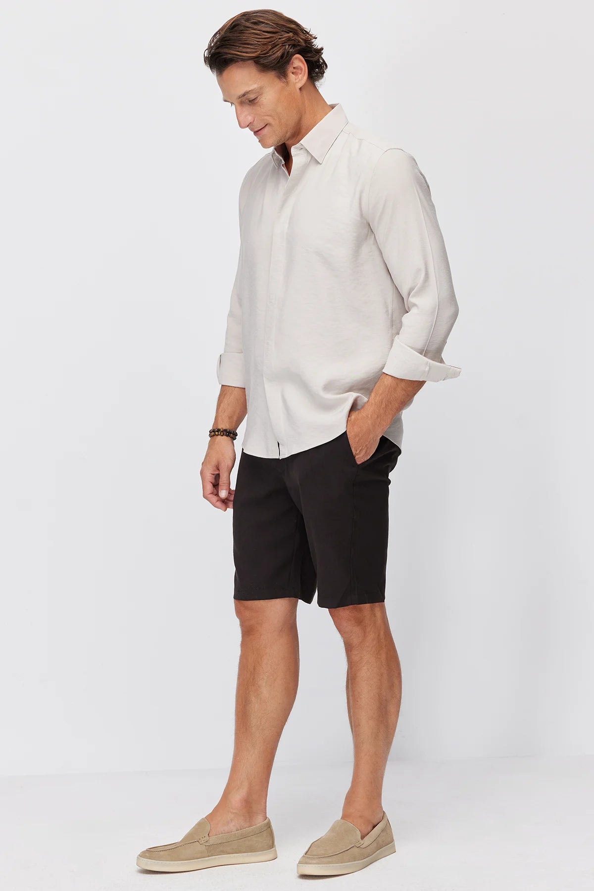 Men's Jogger Shorts with Semi-Elastic Waistband