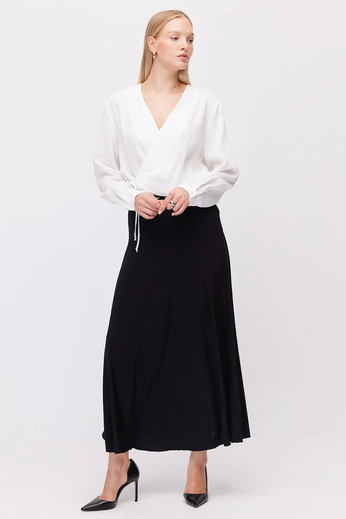 Women's High-Waisted Midi Skirt