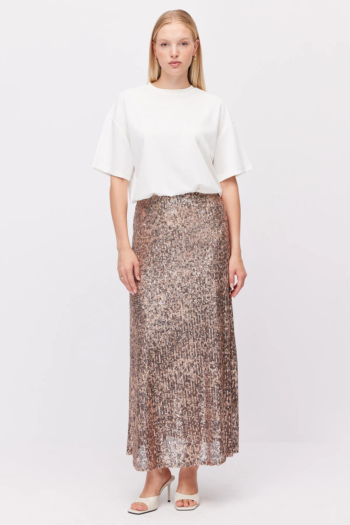 Women's Metallic Look Skirt