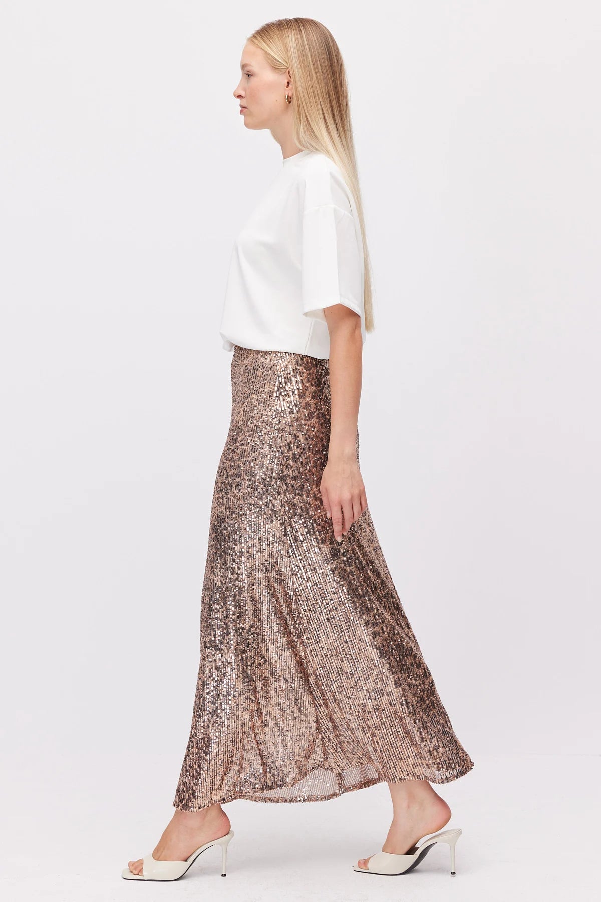 Women's Metallic Look Skirt