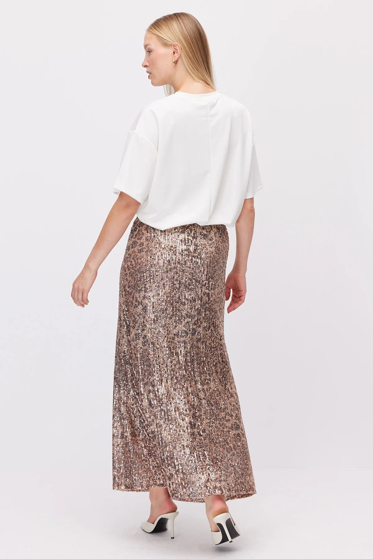 Women's Metallic Look Skirt