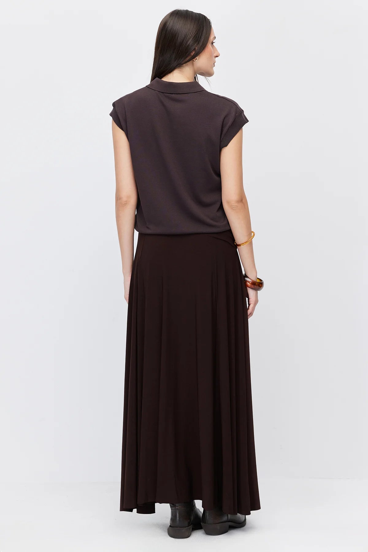 Women's Gathered Detail Flared Skirt