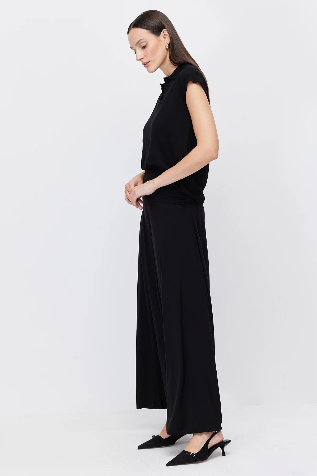 Women's Gathered Detail Flared Skirt