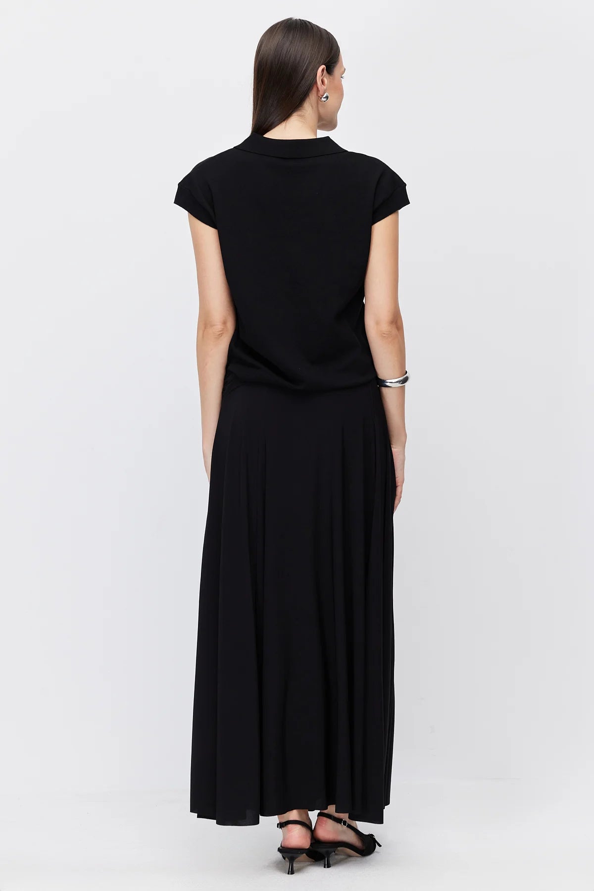 Women's Gathered Detail Flared Skirt