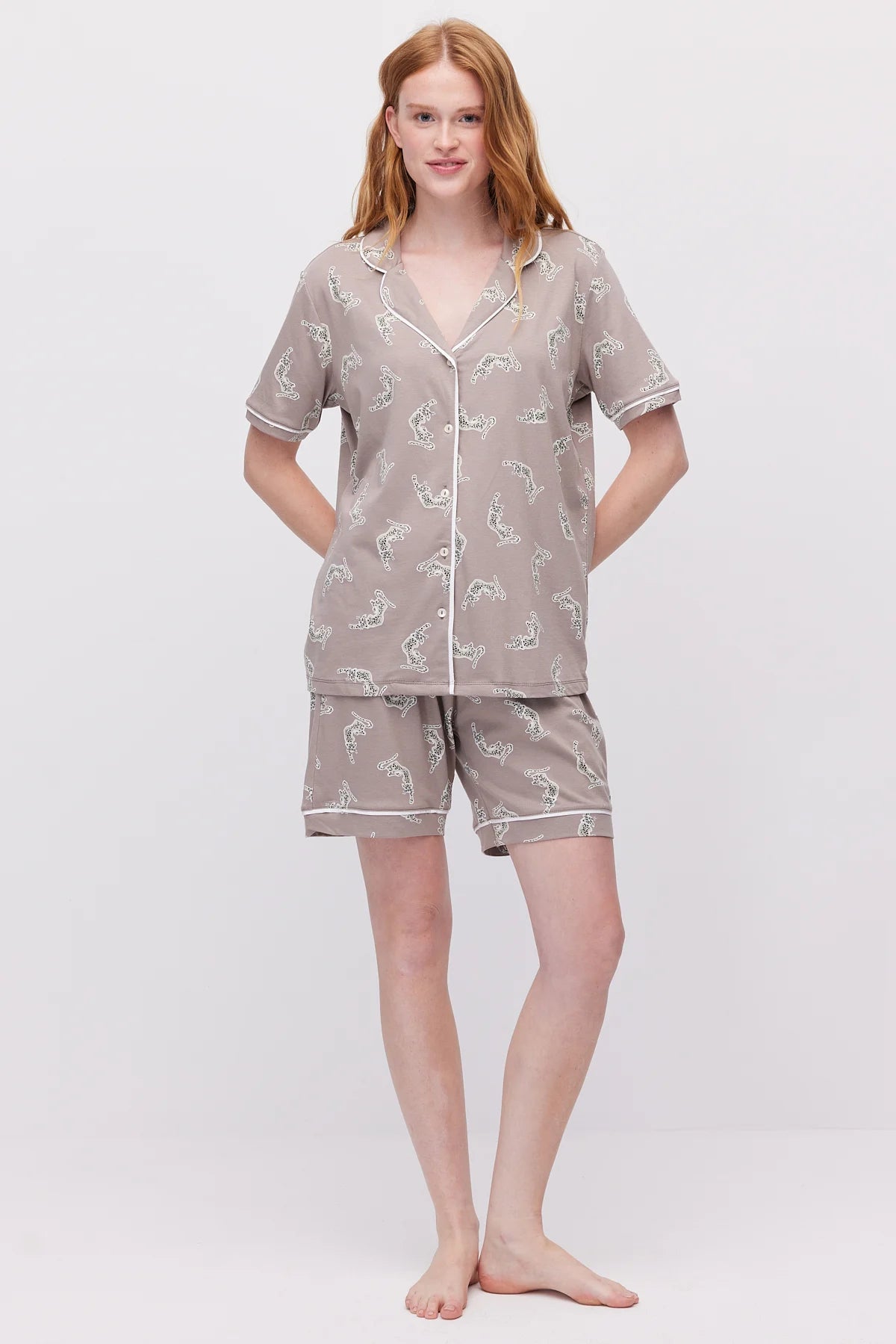 Women's Button-Down Shorts Pajama Set