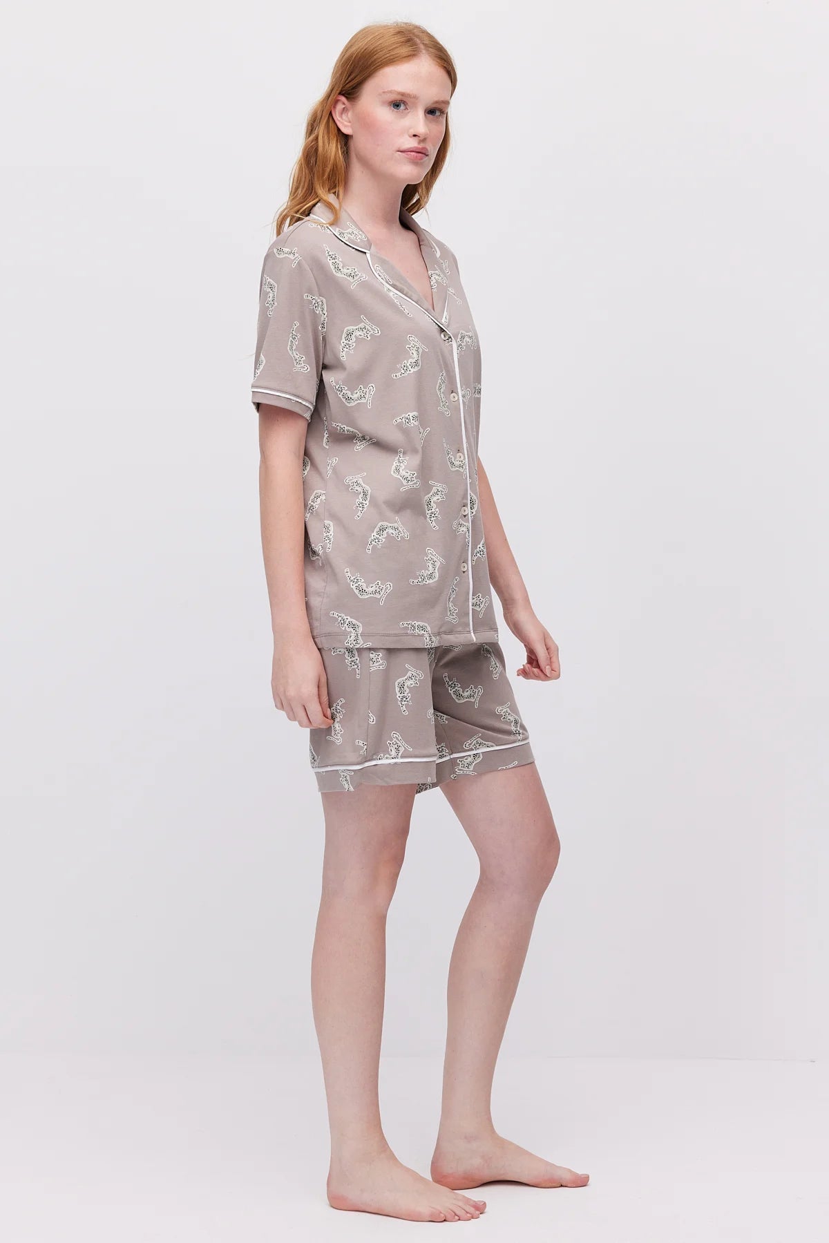 Women's Button-Down Shorts Pajama Set