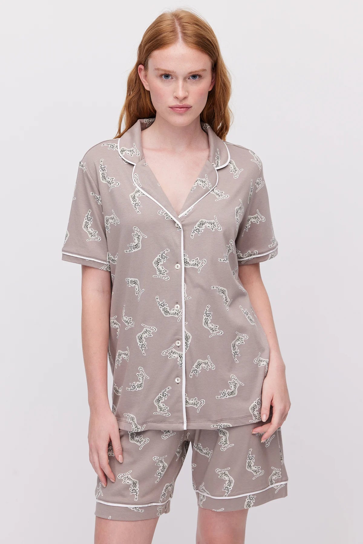 Women's Button-Down Shorts Pajama Set