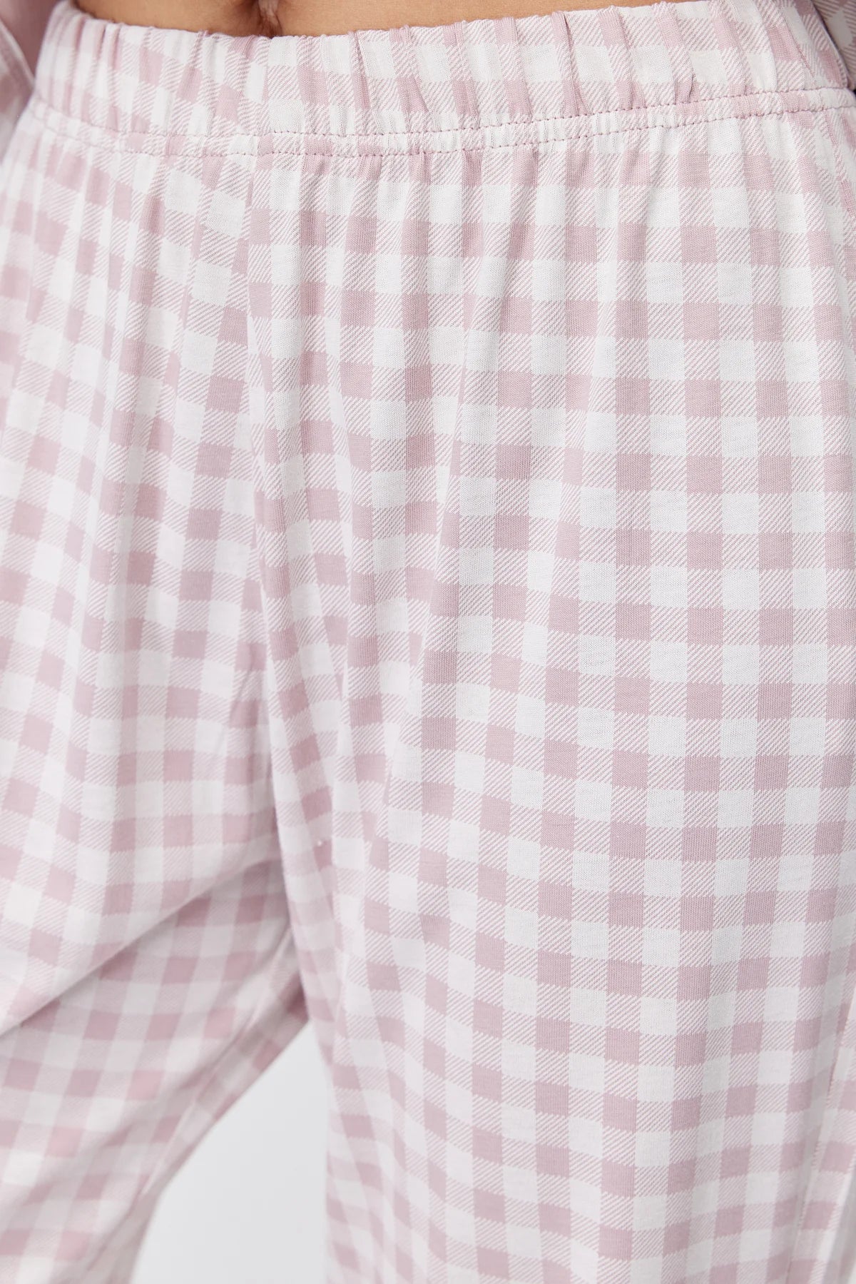 Women's Shirt Collar Plaid Pajama Set