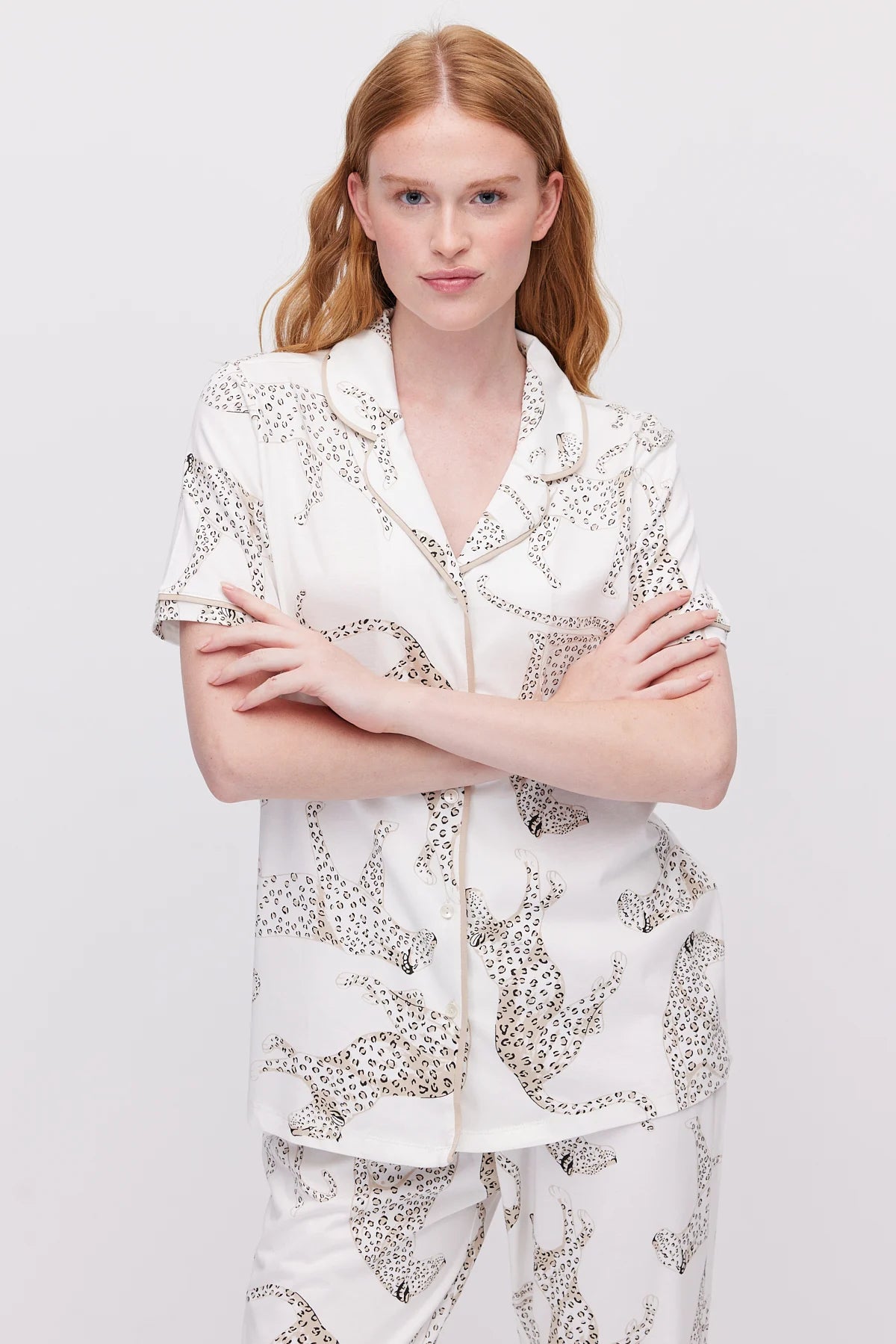 Women's Printed Button-Front Pajama Set