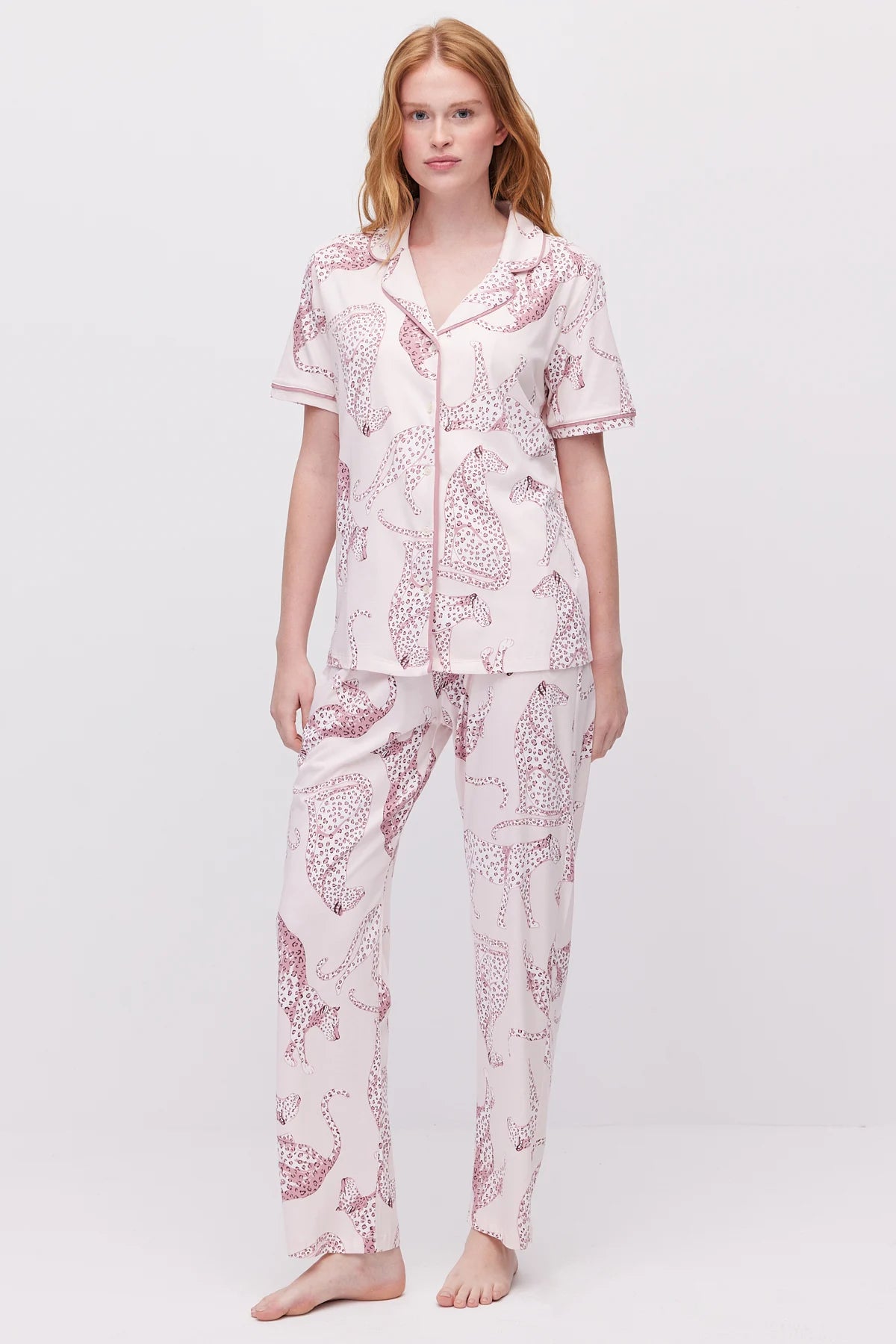Women's Printed Button-Front Pajama Set