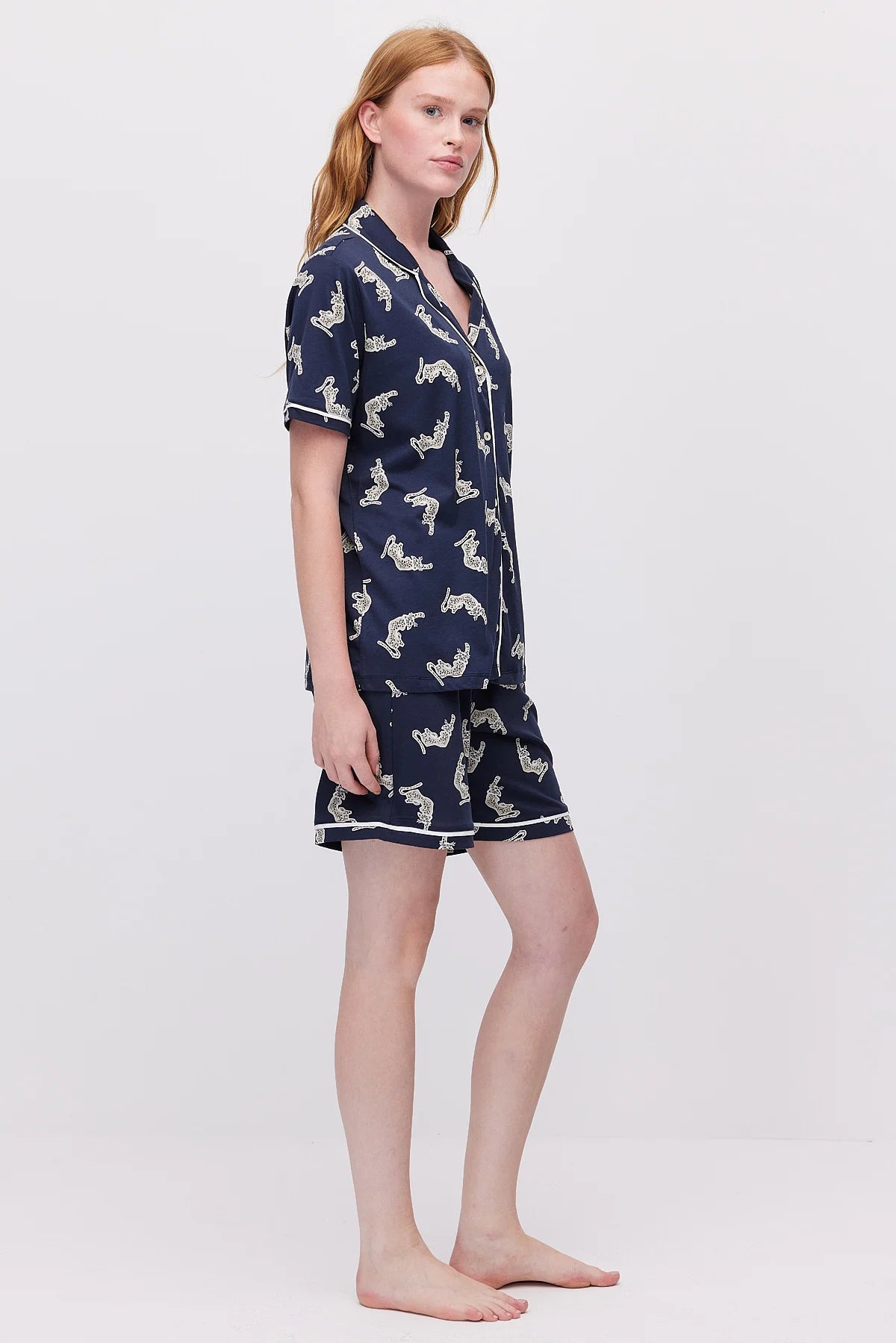 Women's Button-Down Shorts Pajama Set