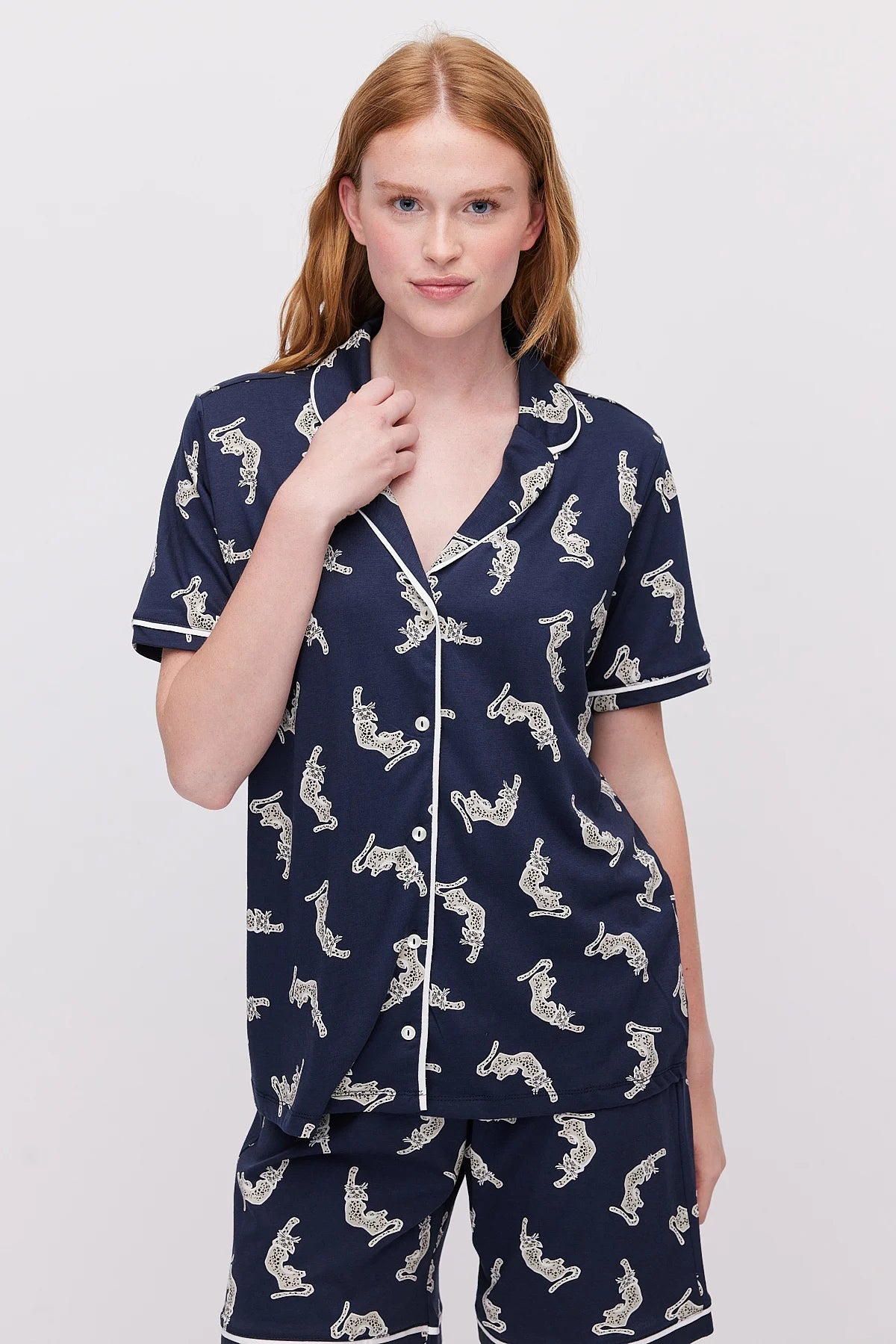 Women's Button-Down Shorts Pajama Set