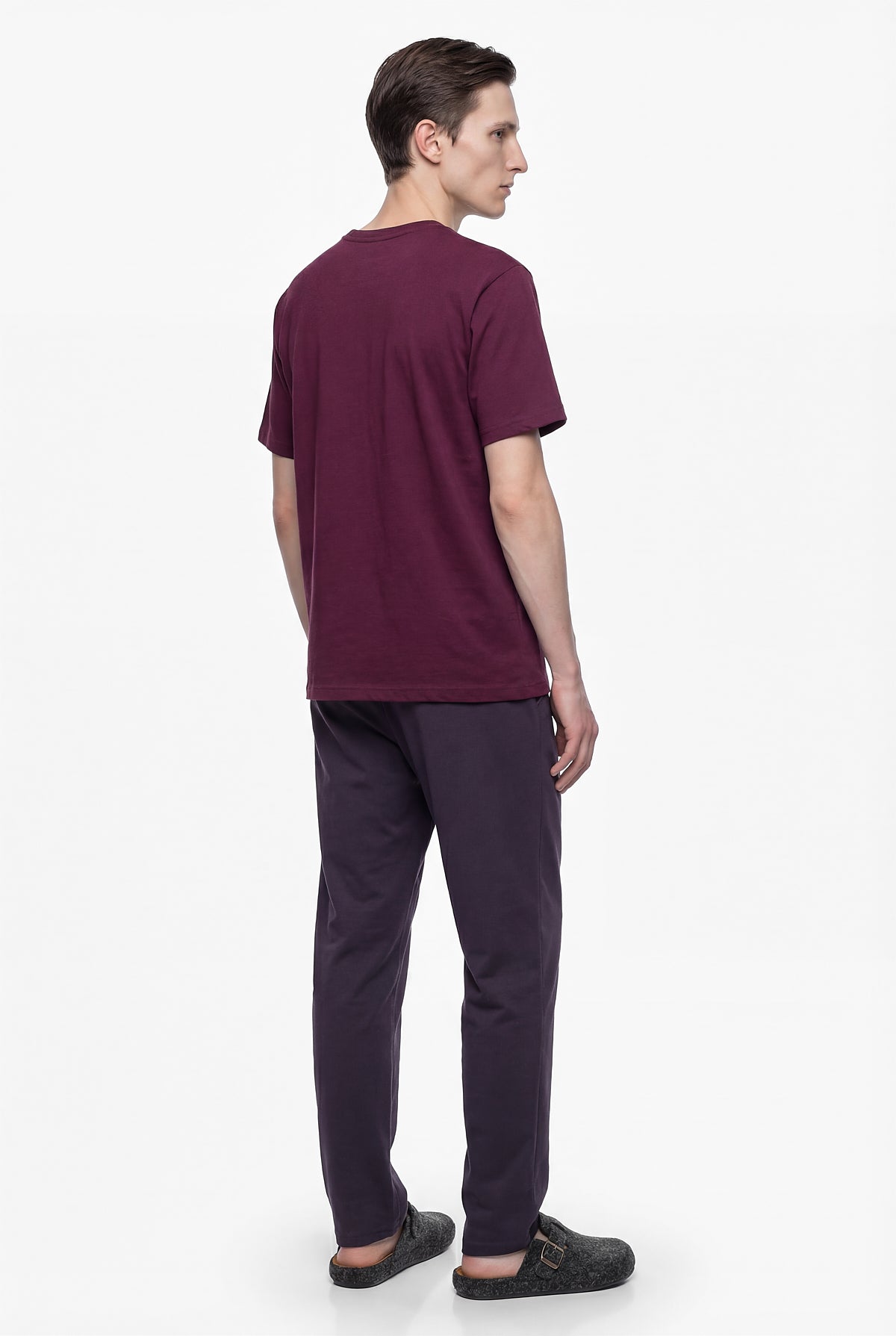 Mans' Short-Sleeved Patterned Pajama Set