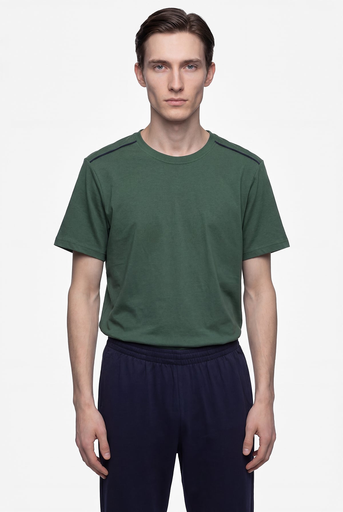 Mans' Short-Sleeved Patterned Pajama Set