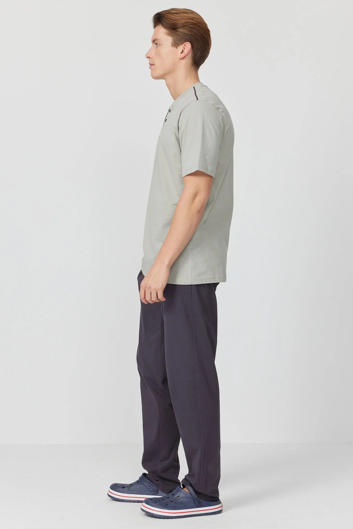 Men's Short-Sleeved Textured Pajama Set