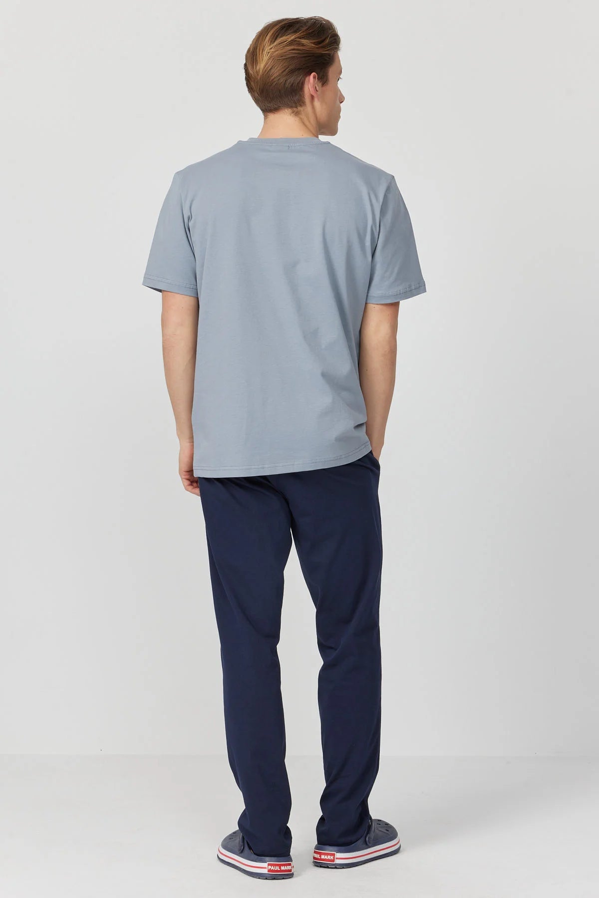 Men's Short-Sleeved Textured Pajama Set
