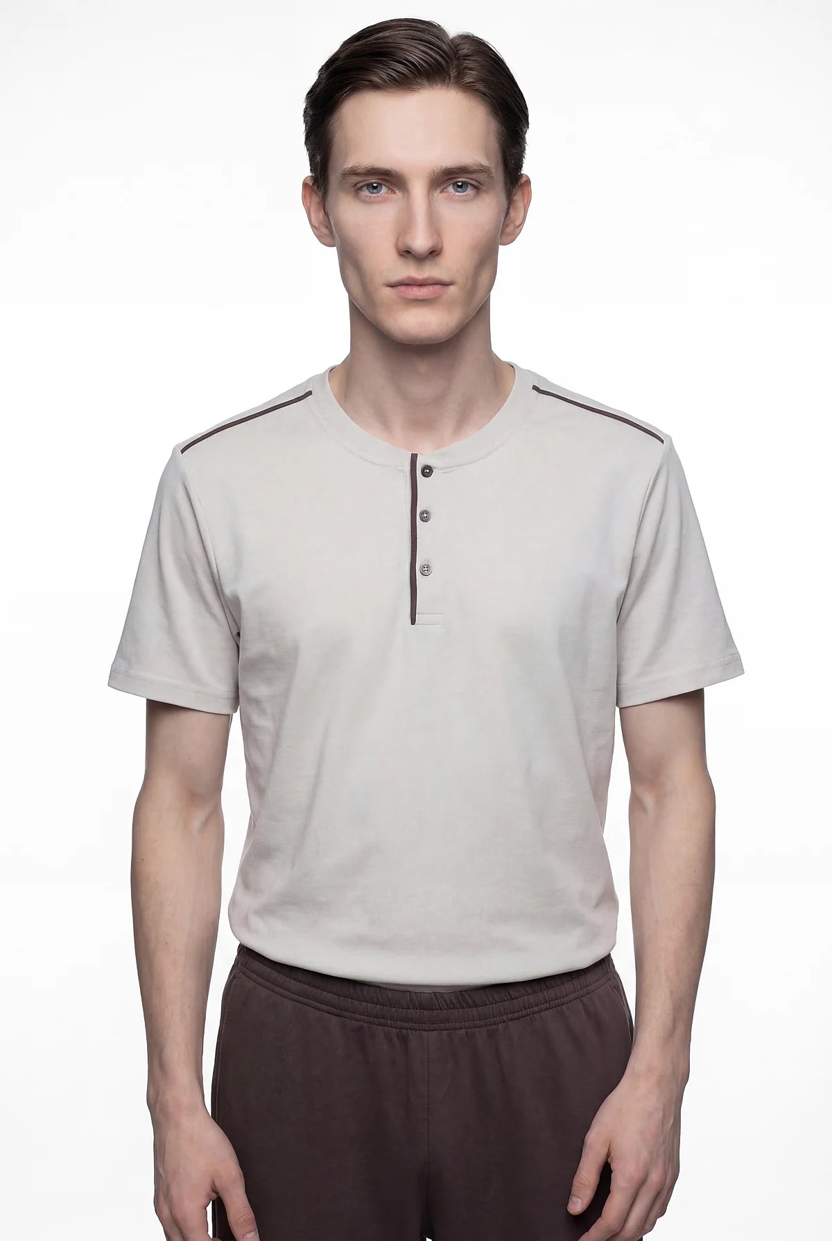 Men's Short-Sleeved Textured Pajama Set