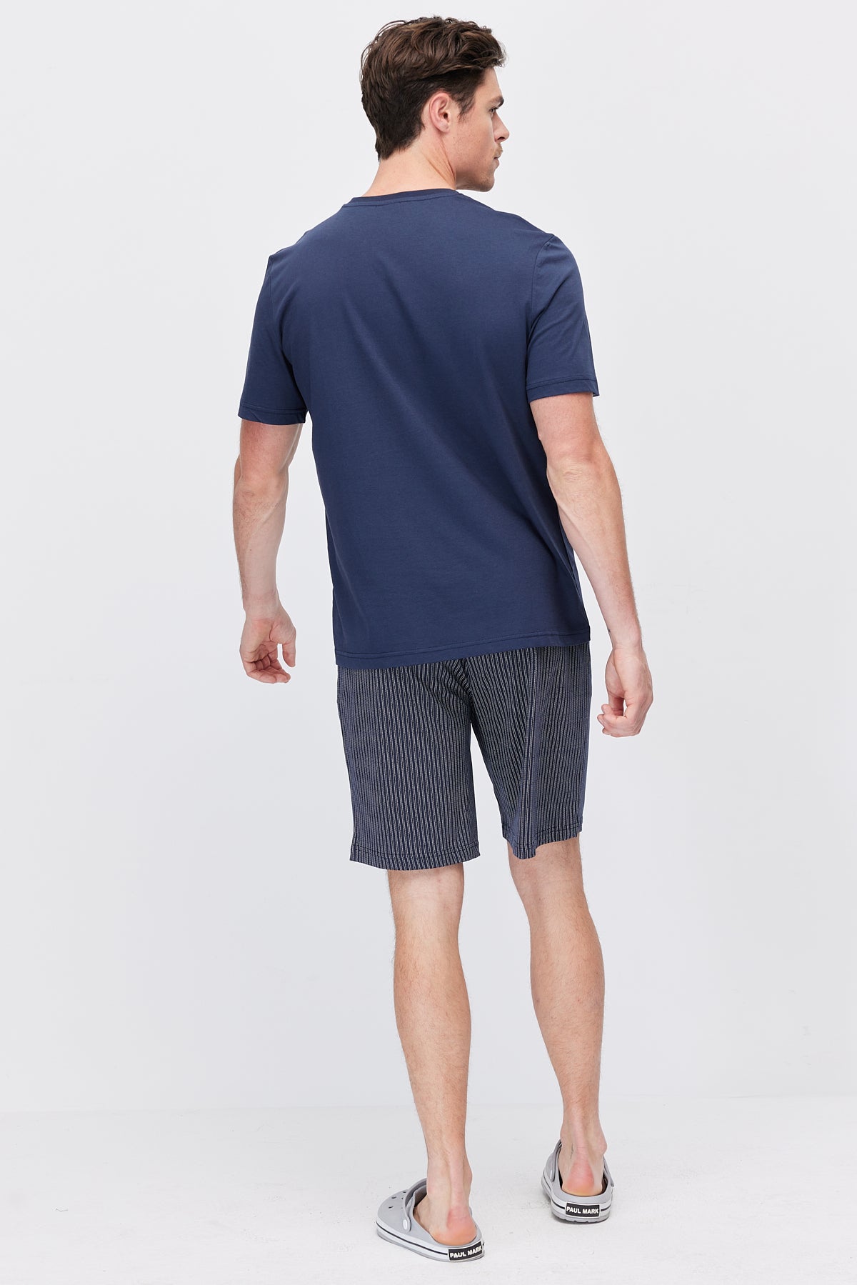 Men's Striped Pocket Cotton Blend Pajama Set