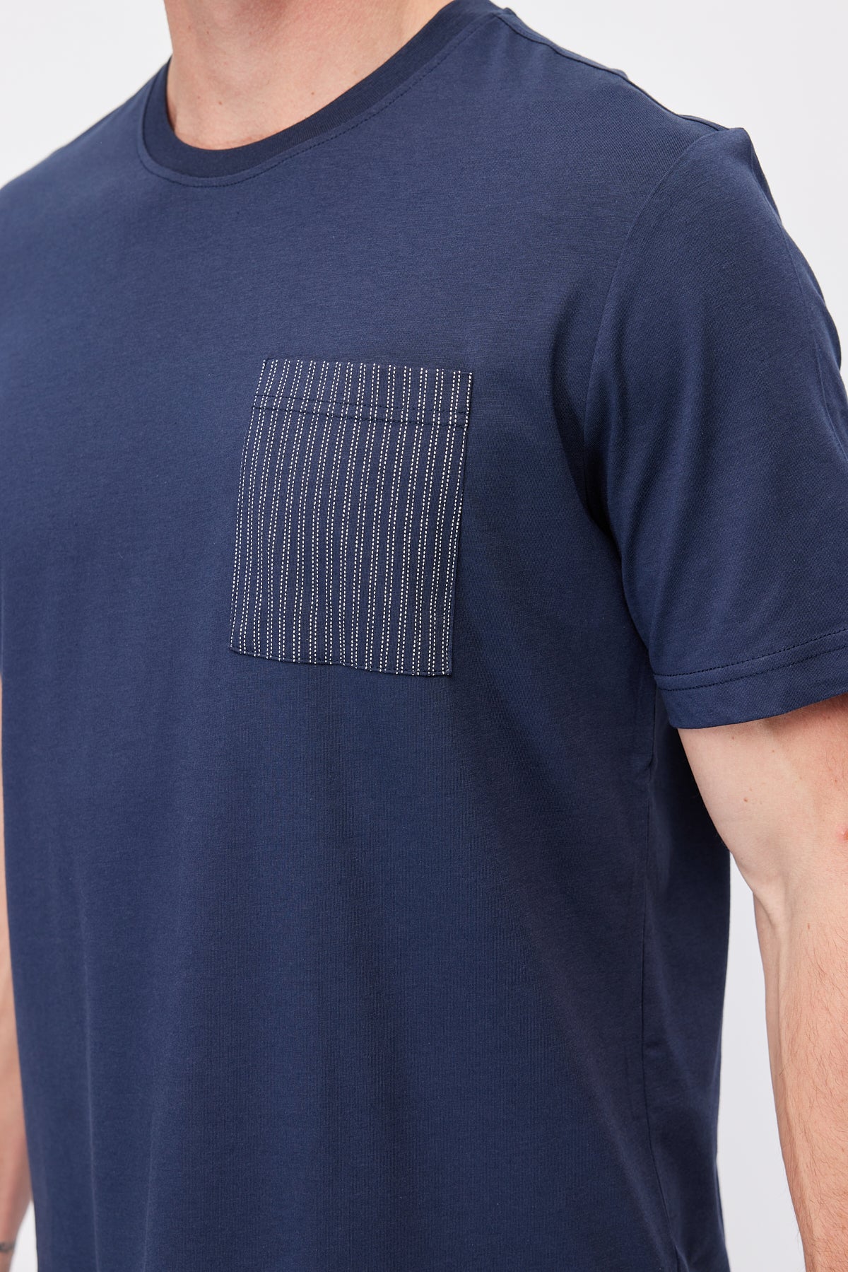 Men's Striped Pocket Cotton Blend Pajama Set