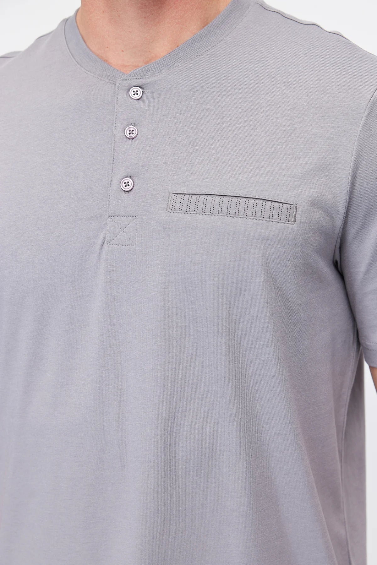Men's Short-Sleeved Striped Pajama Set