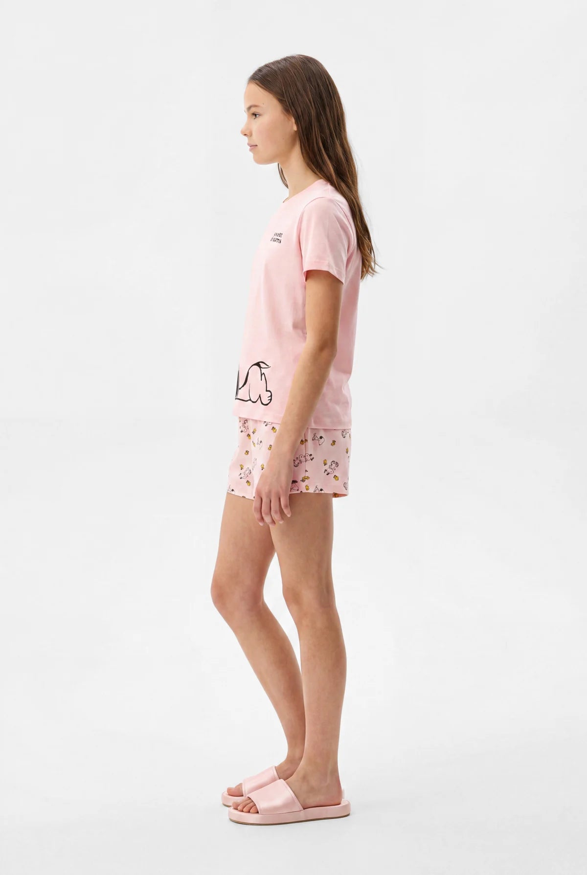 Girls' Printed Pajama Set with Shorts