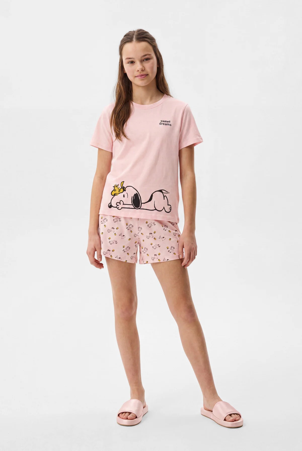 Girls' Printed Pajama Set with Shorts