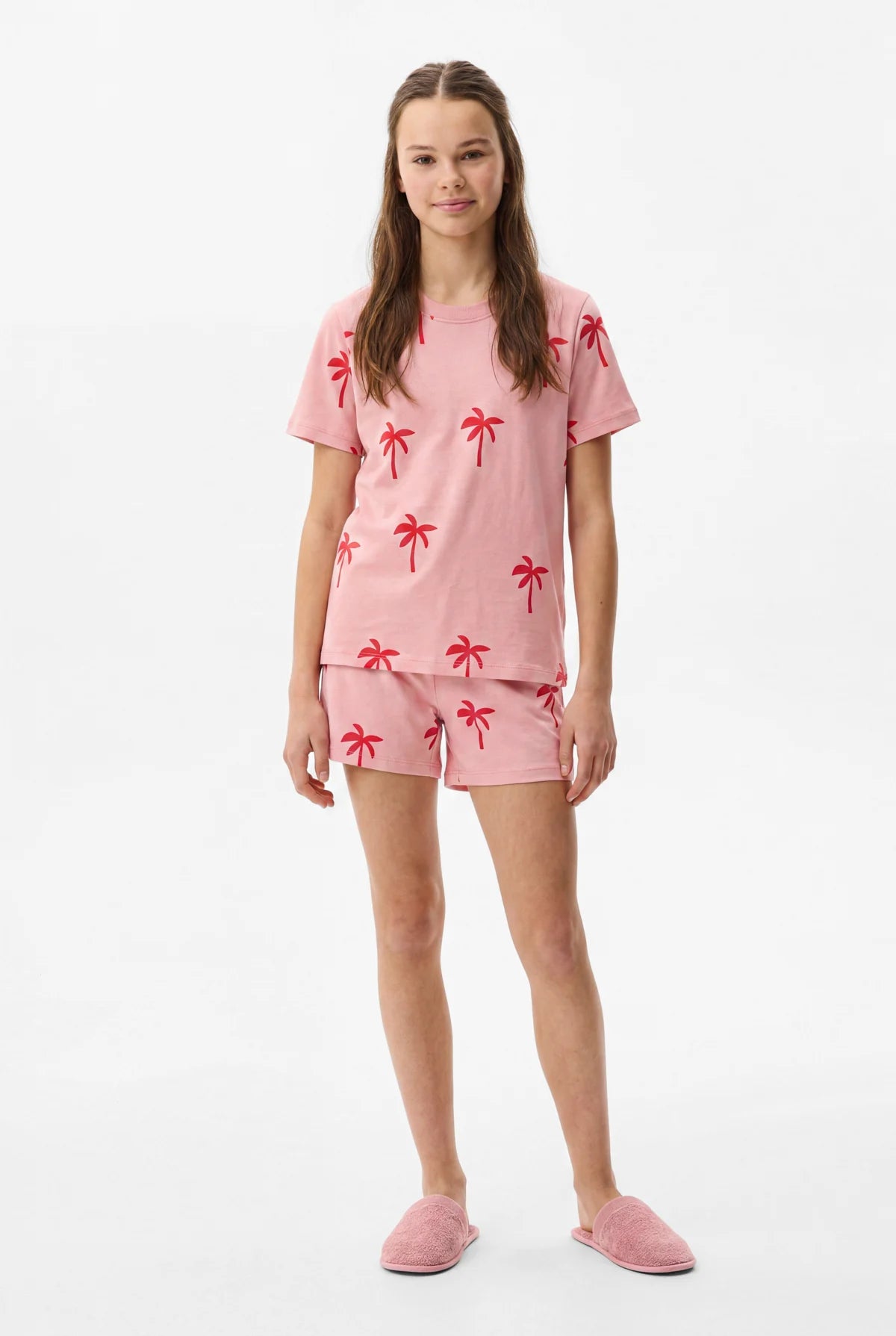 Girls' Printed Pajama Set with Shorts