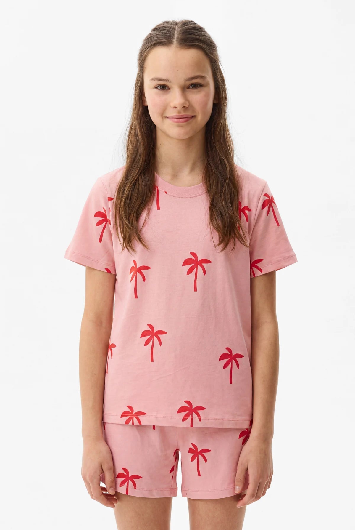 Girls' Printed Pajama Set with Shorts