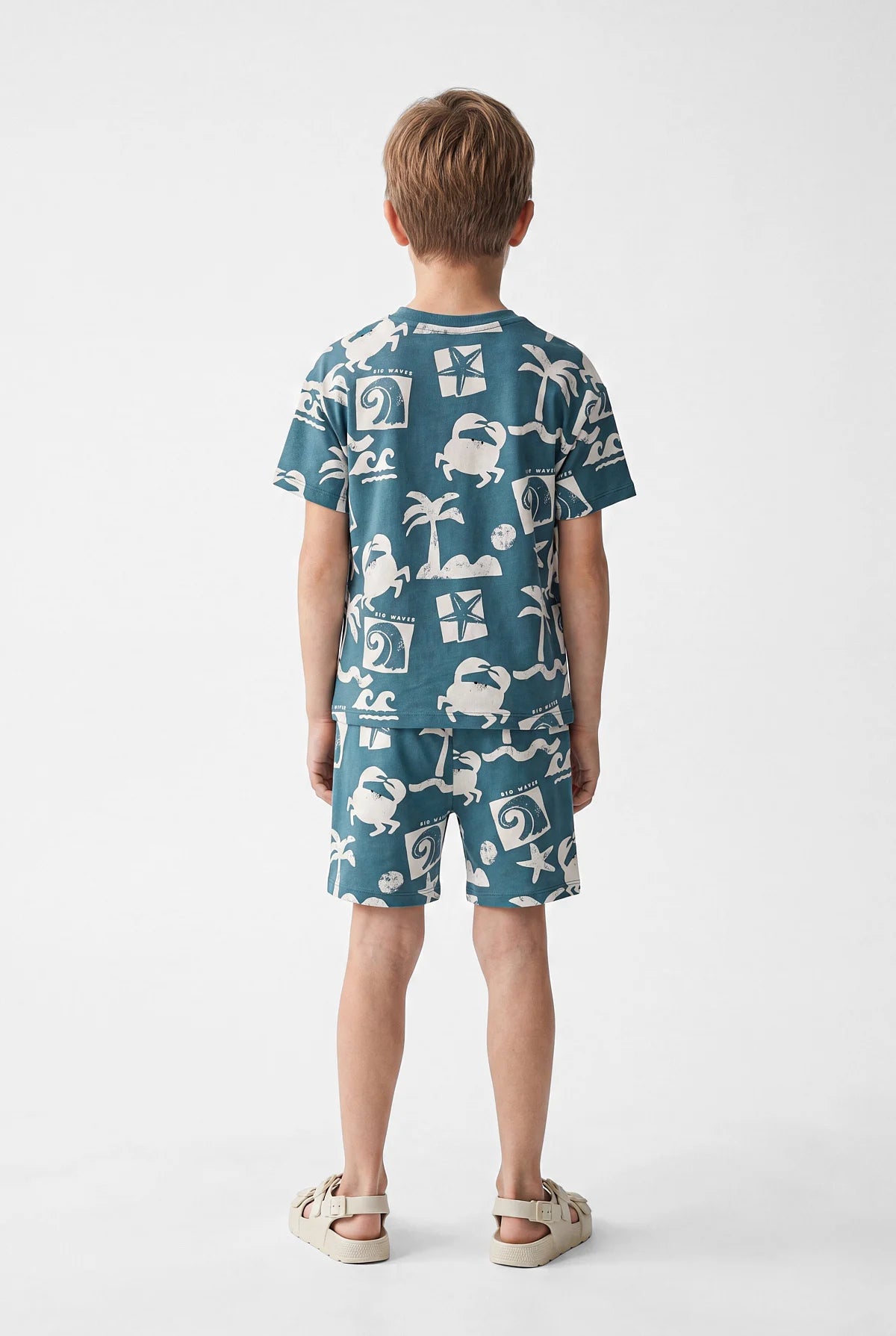 Boys' Sea-Themed Pajama Set with Shorts