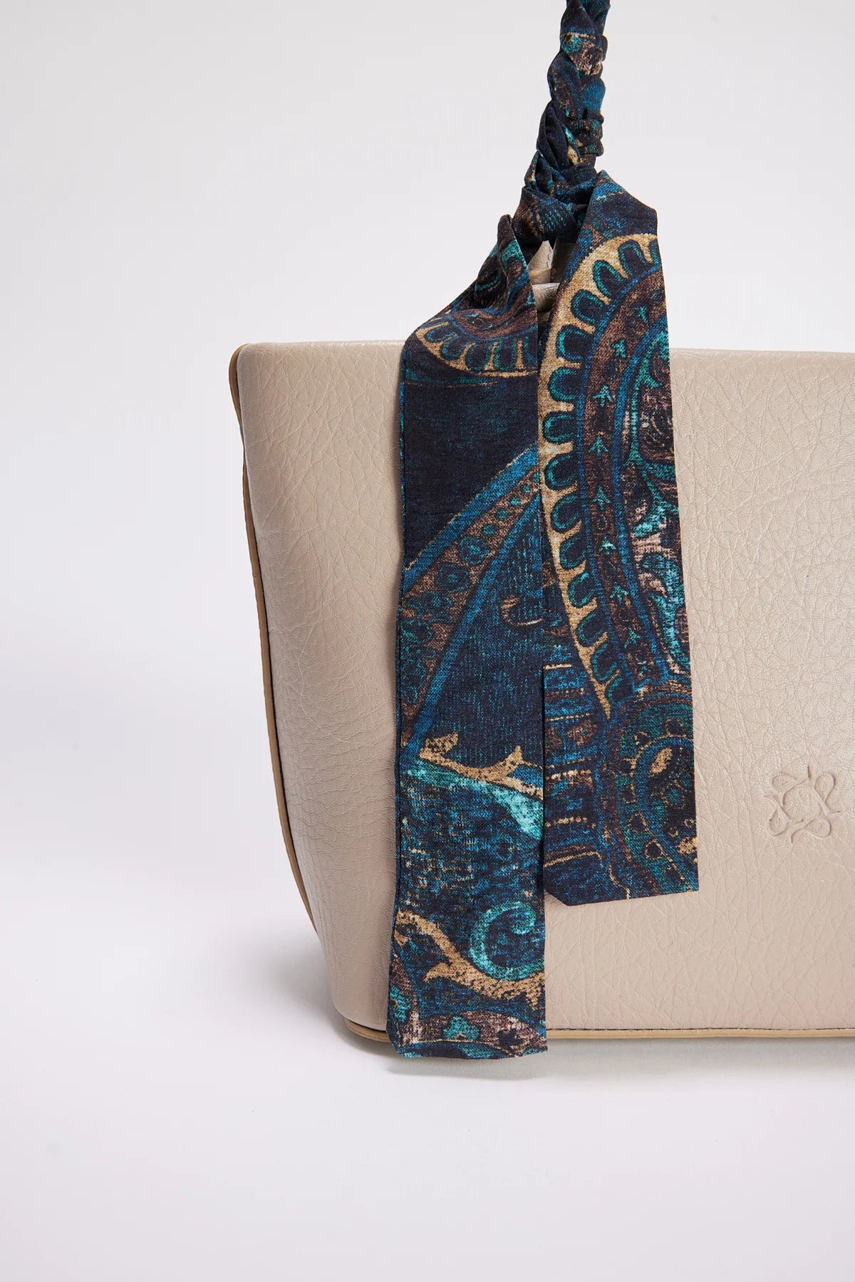 Classic Women's Shoulder Bag with Scarf Detail