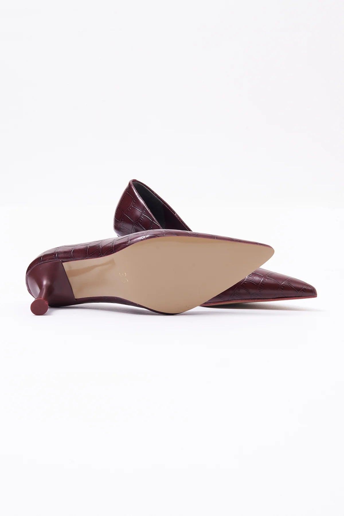 Women's Crocodile Pattern Pointed Toe High Heel Shoes