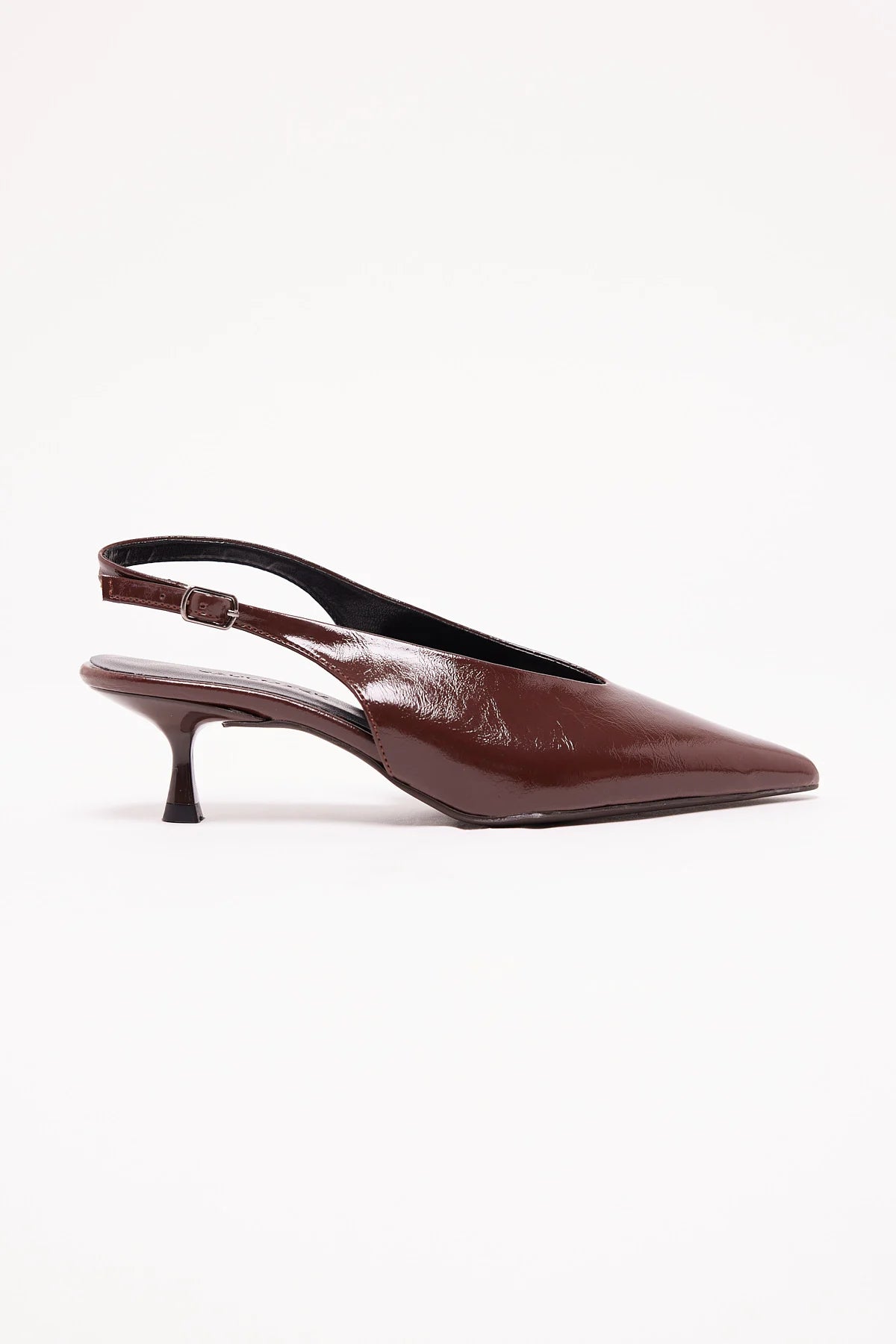 Women's Patent Lather Pointed Toe Low Heel Shoes